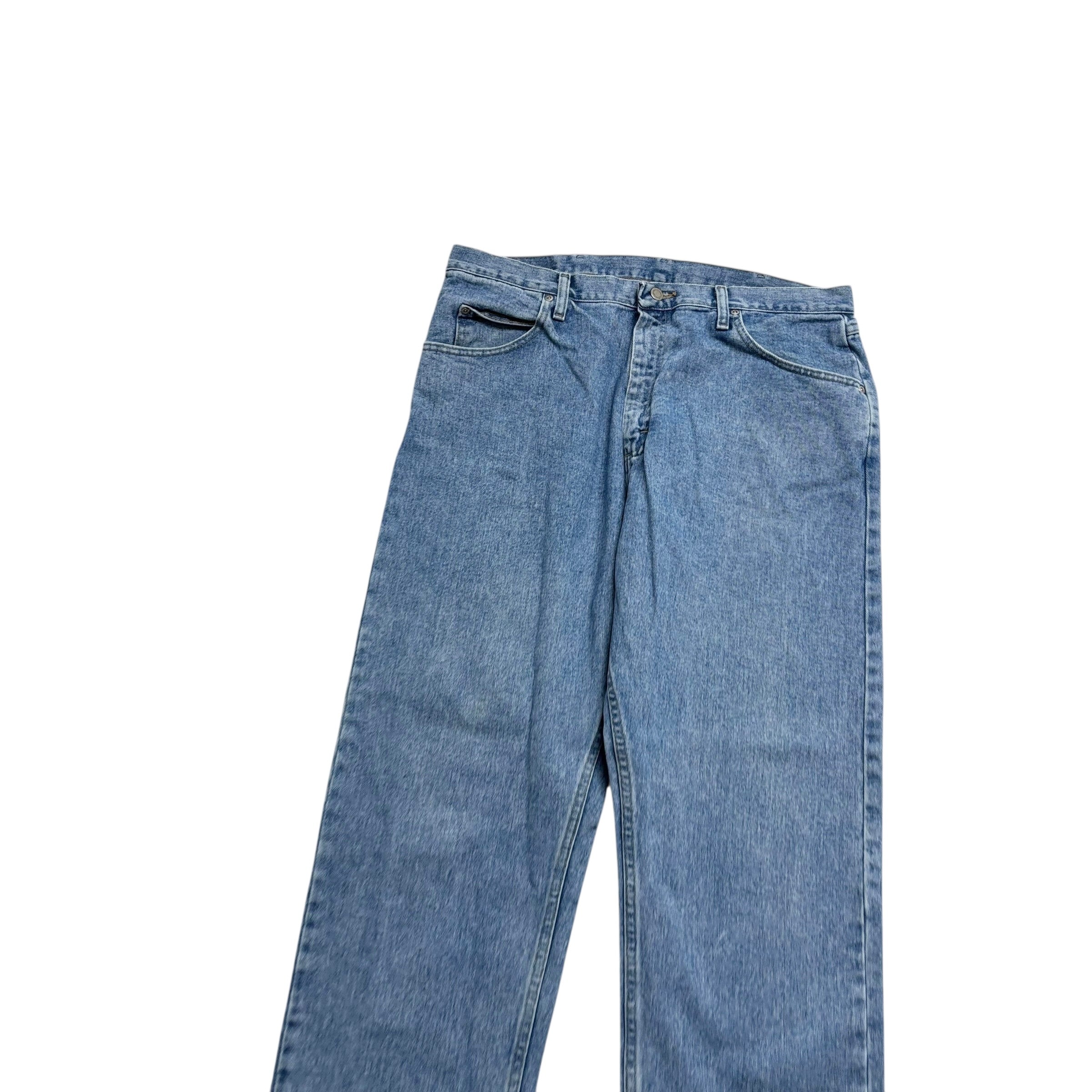 Wrangler Jeans W38 L32 Mens Light Blue Baggy Relaxed Straight Fit Denim (E)
