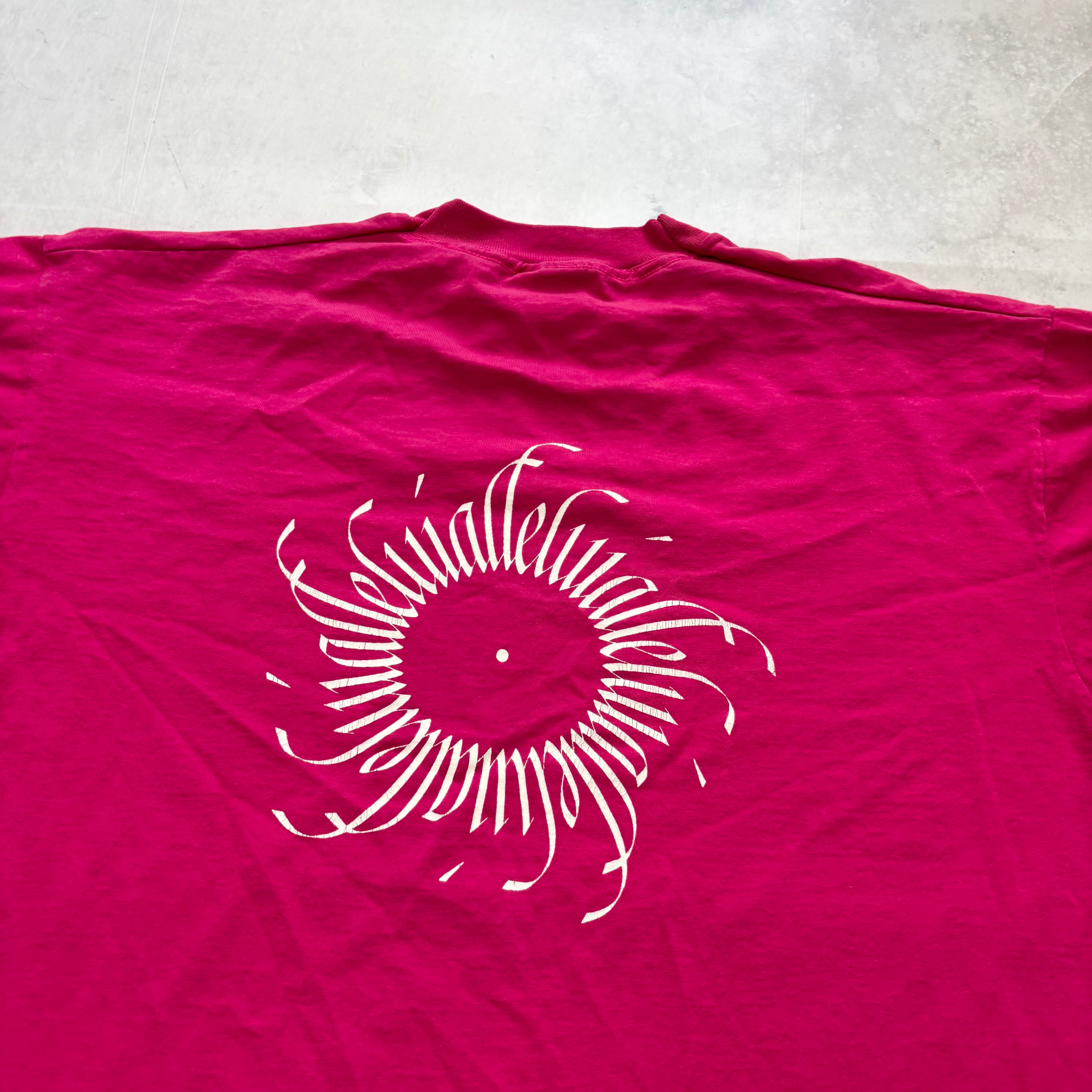 Vintage T Shirt Mens XL Pink Single Stitch Graphic Print 90s USA (E)