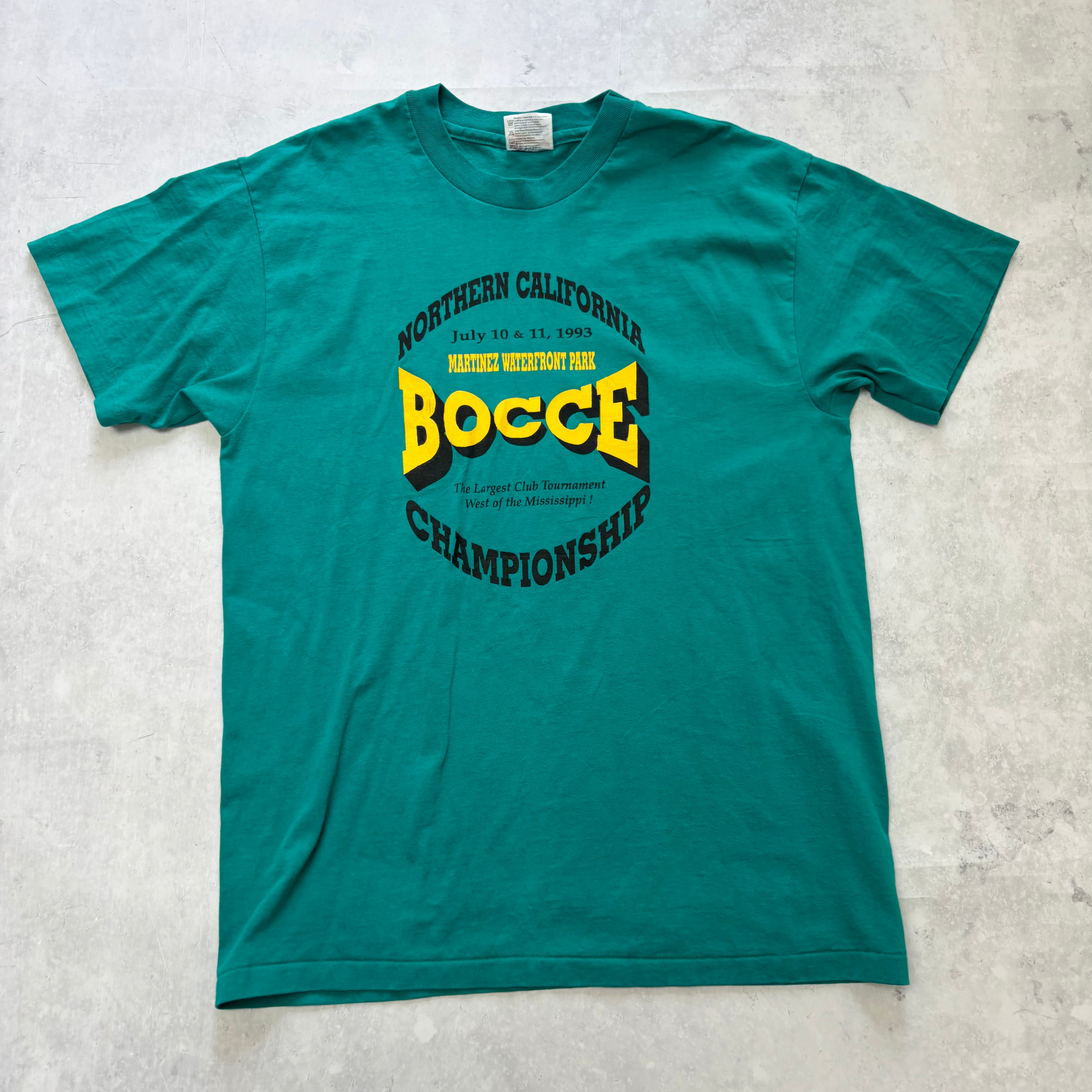 Vintage T Shirt Mens Medium Green Single Stitch Graphic Print 90s USA (E)