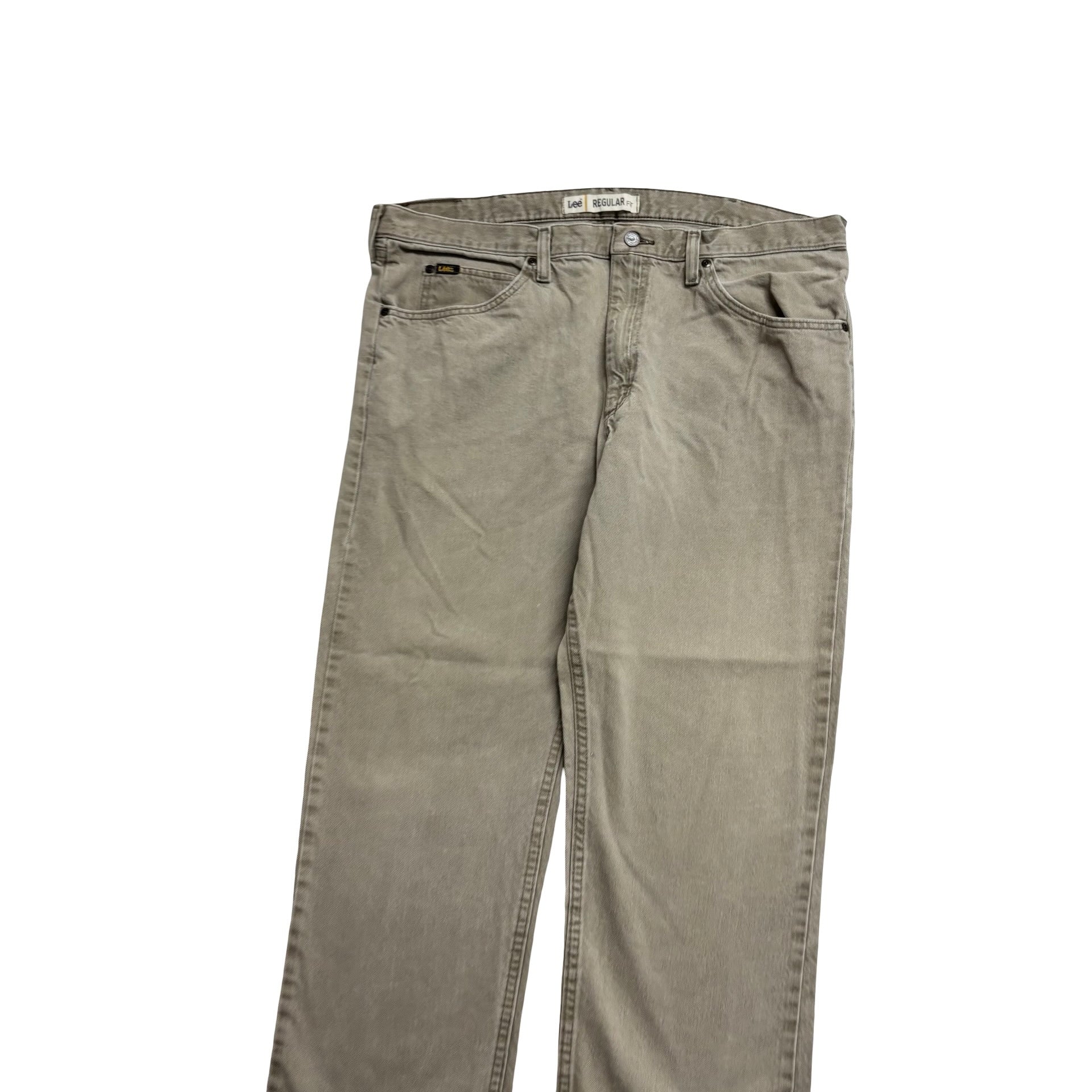 Lee Jeans W40 L30 Mens Beige Brown Regular Straight Fit Vintage Denim