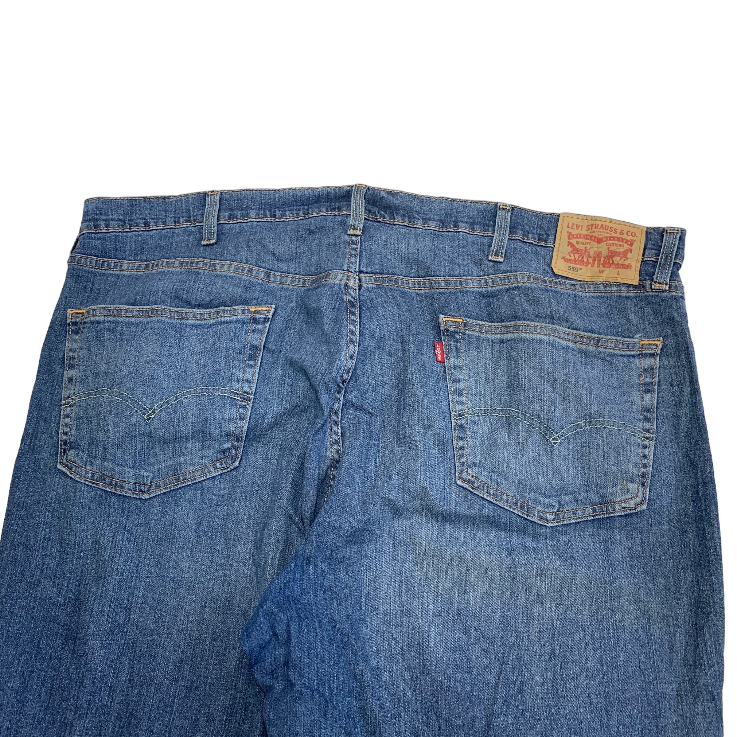 Levis 559 Jeans W44 L32 Mens Mid Blue Baggy Relaxed Straight Fit Stretch Denim