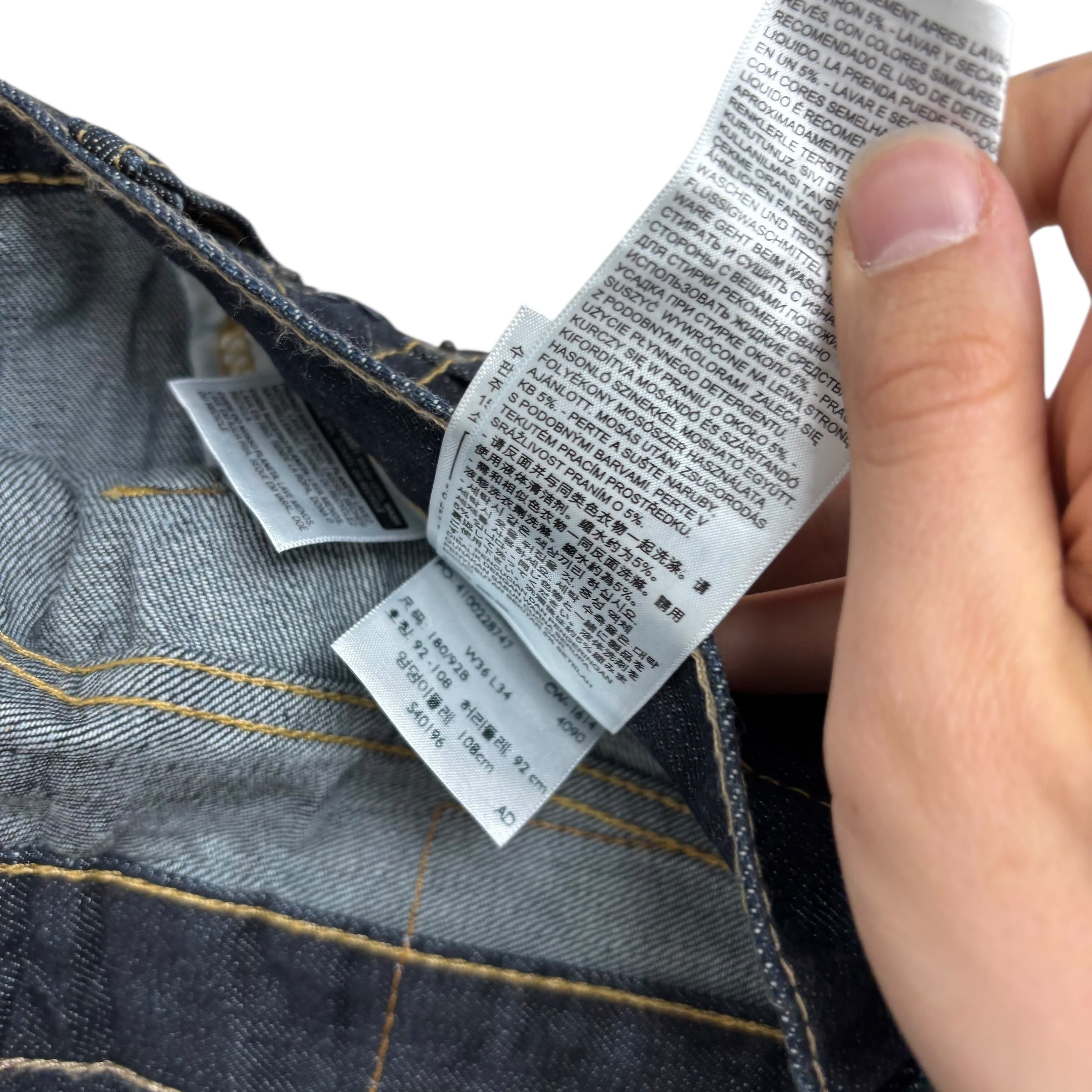 Levis 505 Jeans W36 L34 Mens Dark Blue Regular Straight Fit Denim (E)