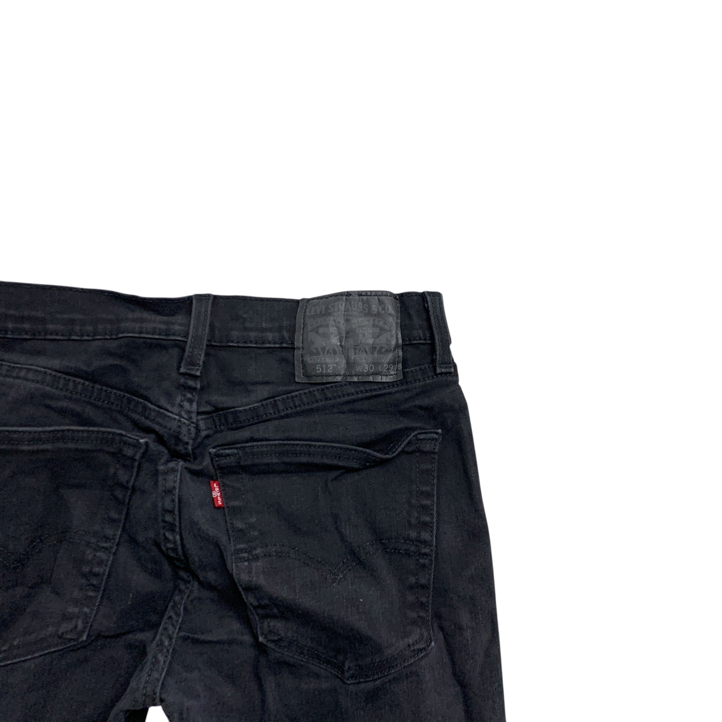 Levis 512 Jeans W29 L28 Mens Black Slim Tapered Fit Stretch Denim