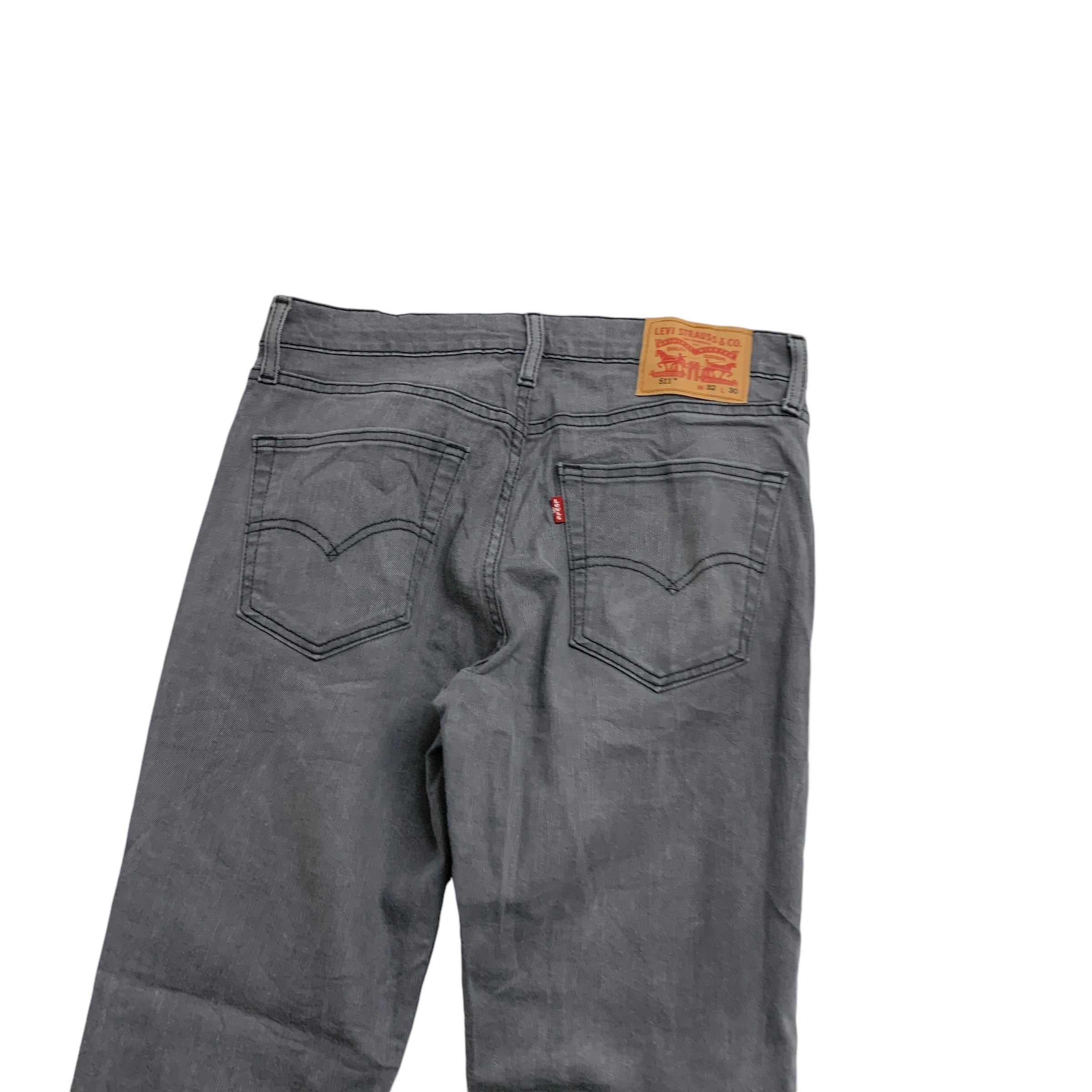 Levis 511 Jeans W32 L30 Mens Grey Slim Fit Stretch Denim