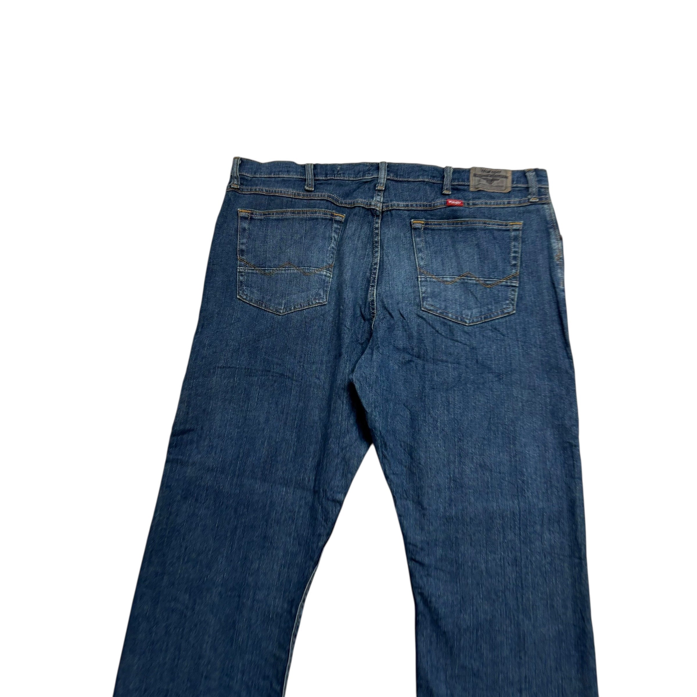 Wrangler Jeans W40 L30 Mens Dark Blue Slim Straight Fit Stretch Denim (E)