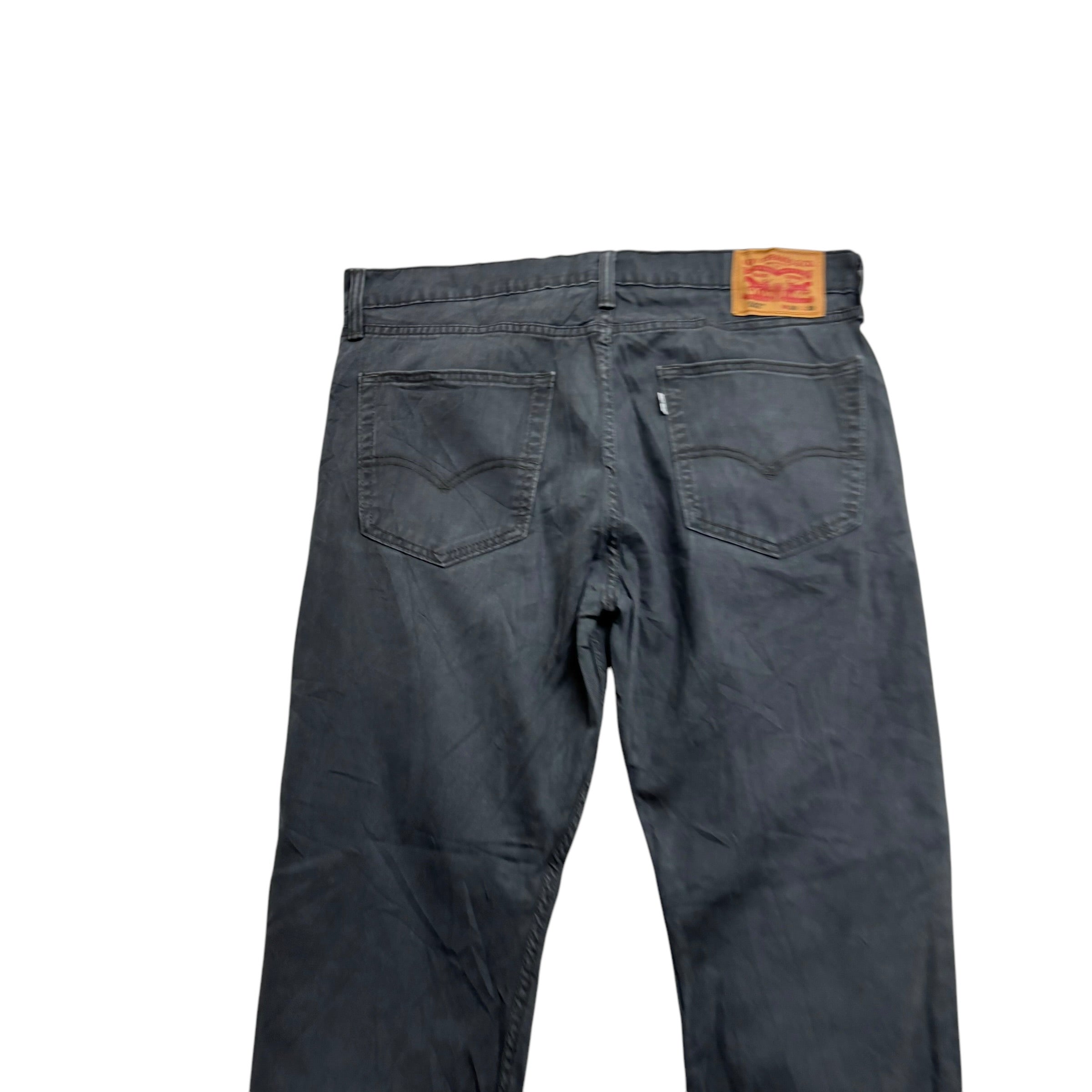 Levis 502 Trousers W36 L29 Mens Grey Regular Taper Fit Stretch Cotton Pants