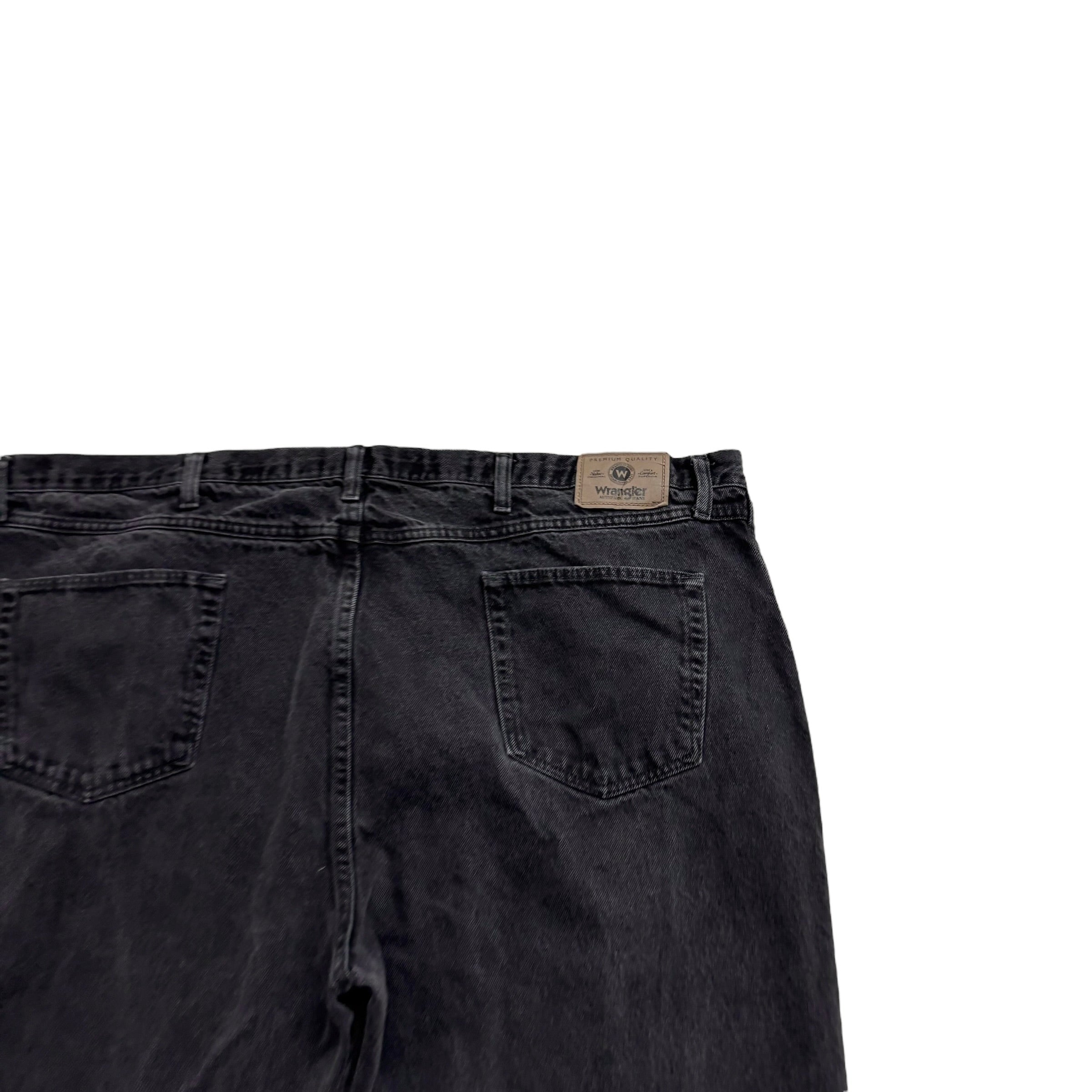 Wrangler Jeans W48 L29 Mens Black Regular Straight Fit Denim