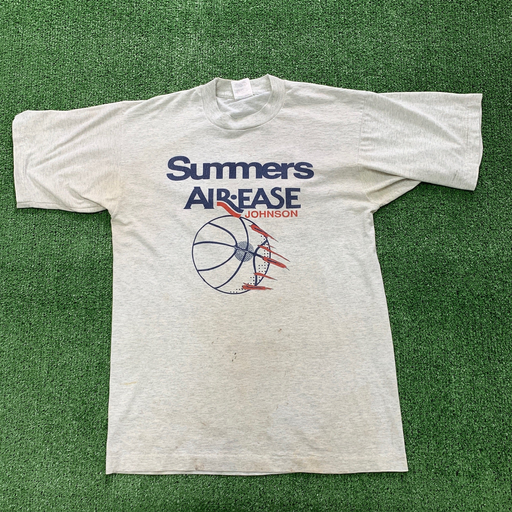 Vintage T Shirt Mens Small Grey Single Stitch Graphic Print 90s USA Basketball