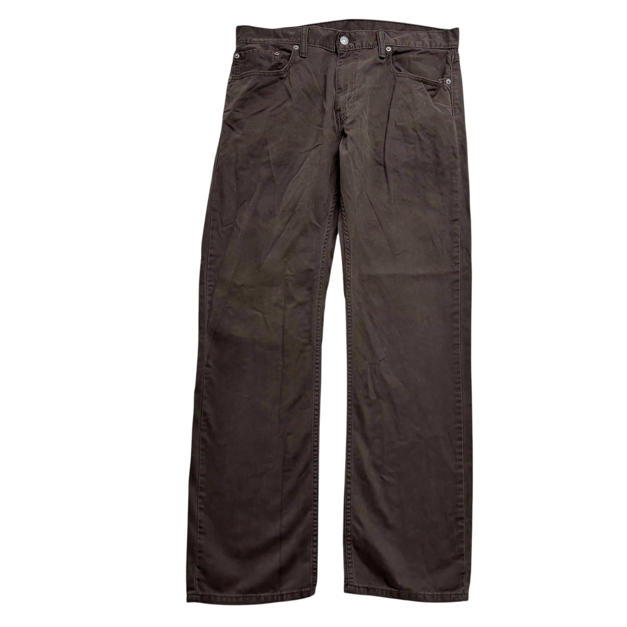 Levis 514 Trousers W34 L32 Mens Brown Regular Straight Fit Cotton Pants (E)