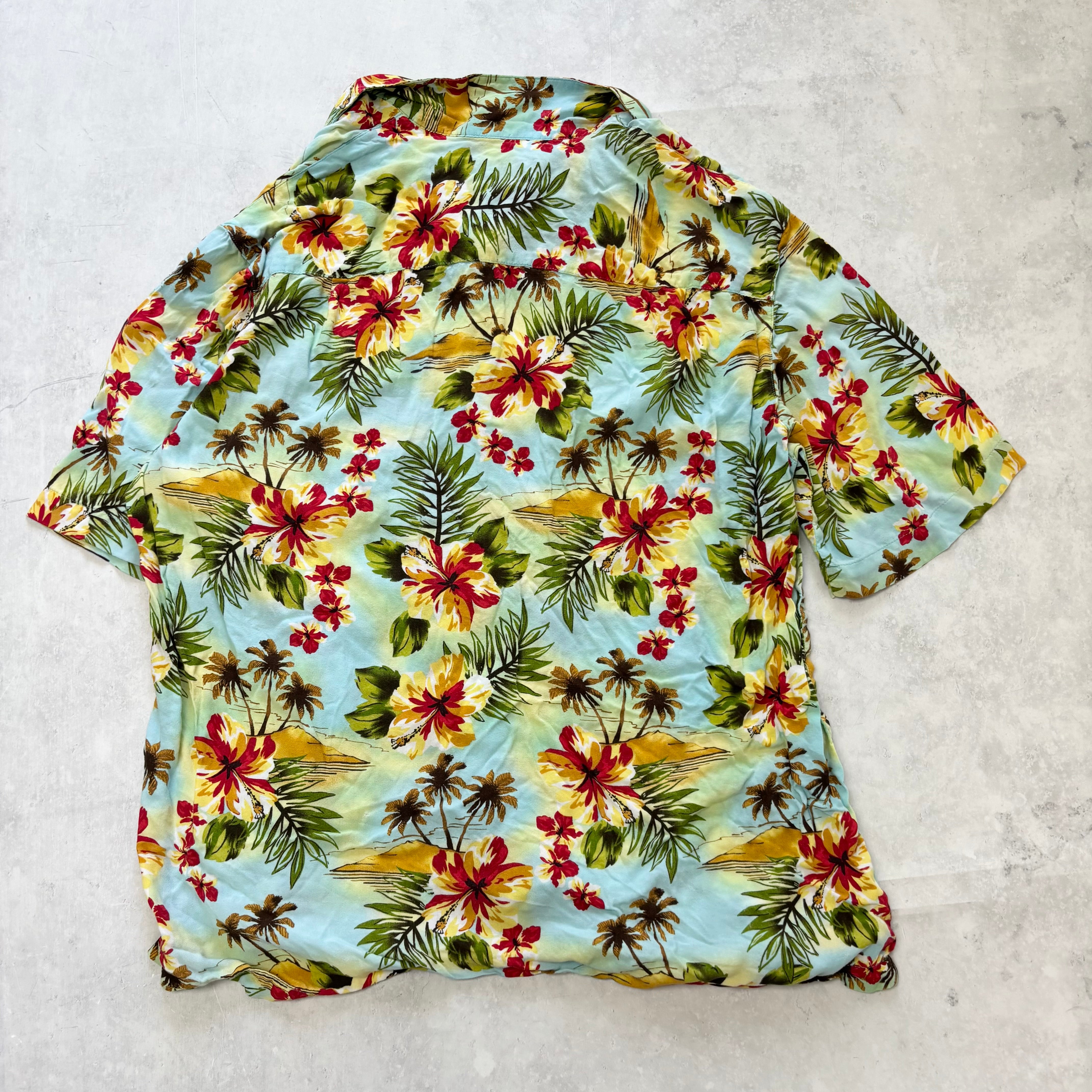 Hawaiian Shirt Mens XL Floral Aloha Short Sleeve Rayon (E)