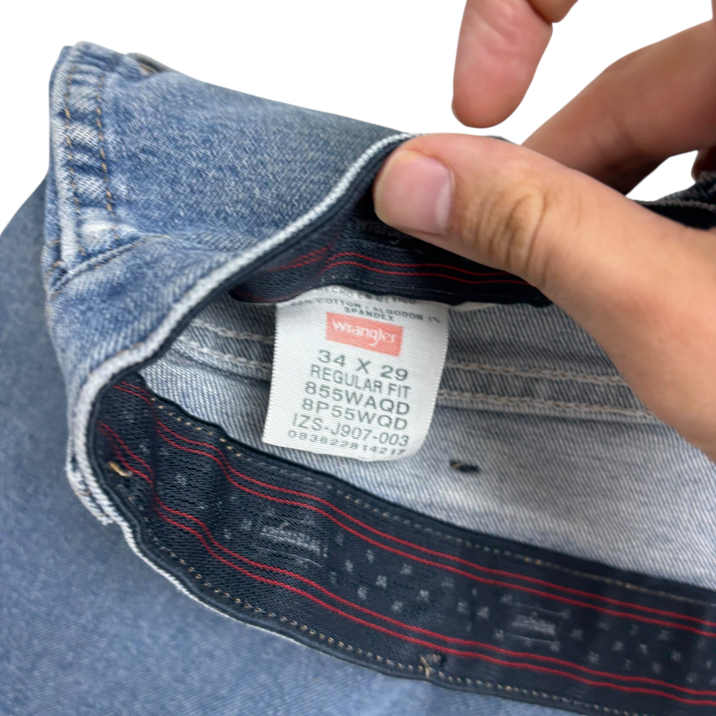 Wrangler Jeans W34 L29 Mens Mid Blue Regular Straight Fit Stretch Denim