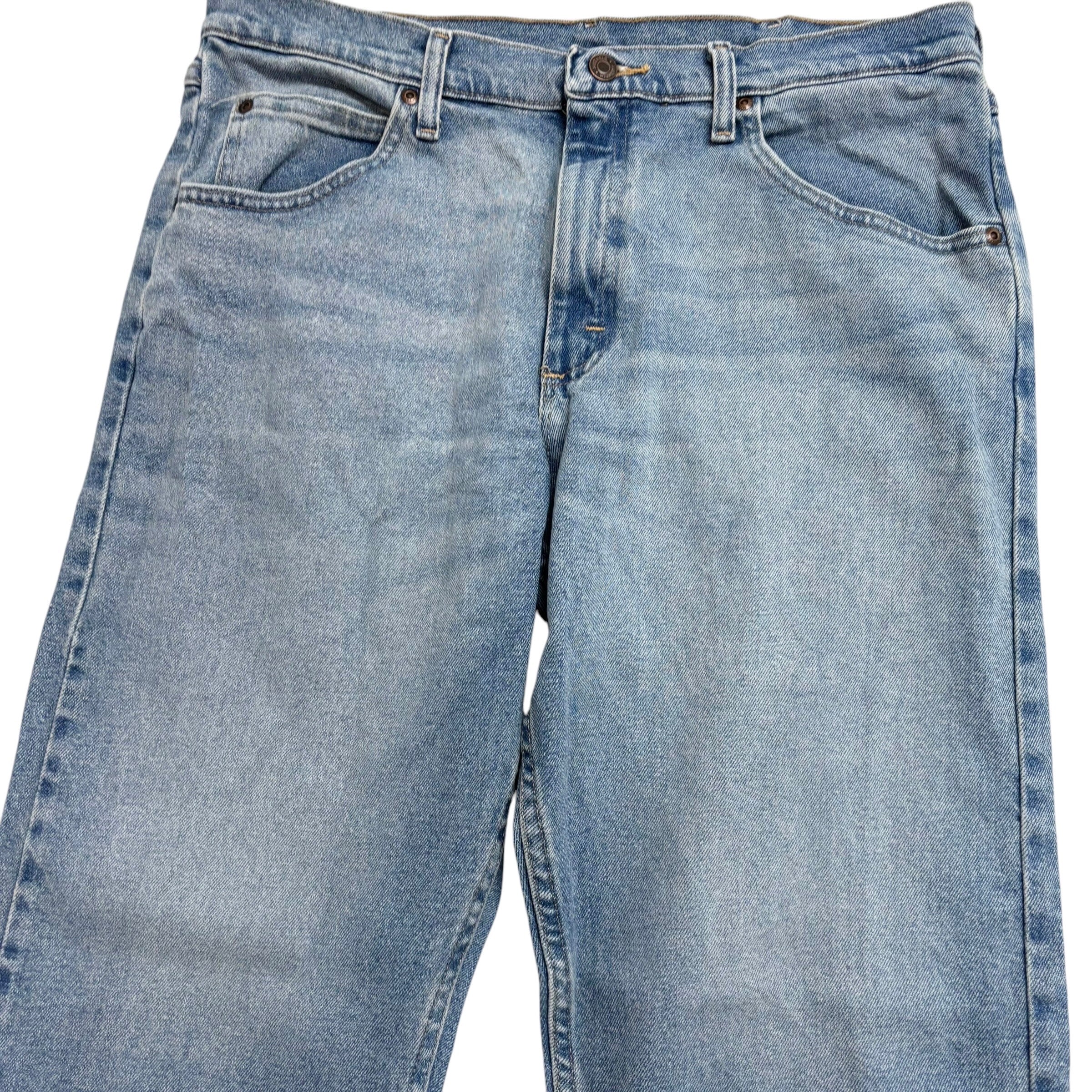 Wrangler Jeans W34 L30 Mens Light Blue Relaxed Straight Fit Stretch Denim (E)