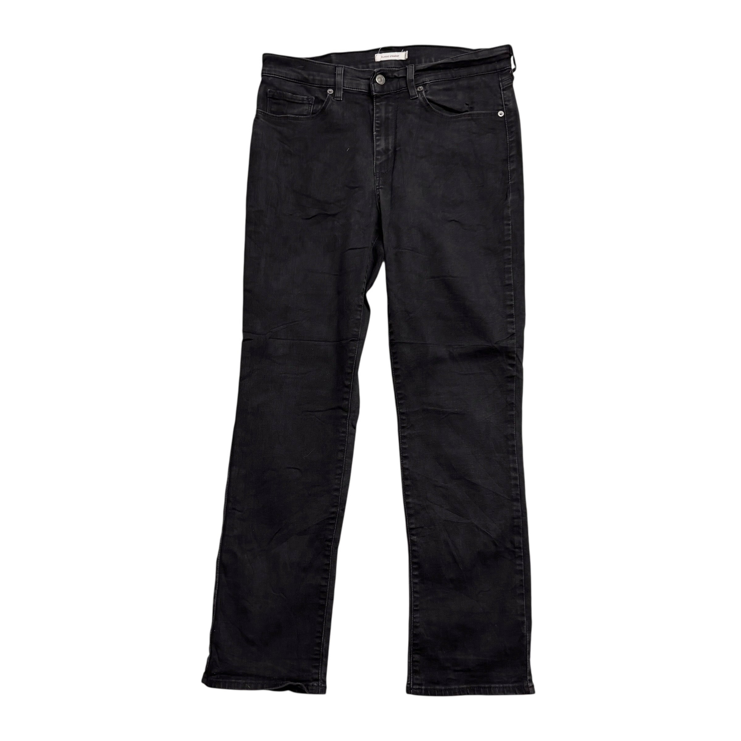 Levis Jeans W31 L29 Womens Classic Straight Fit Black Stretch Denim