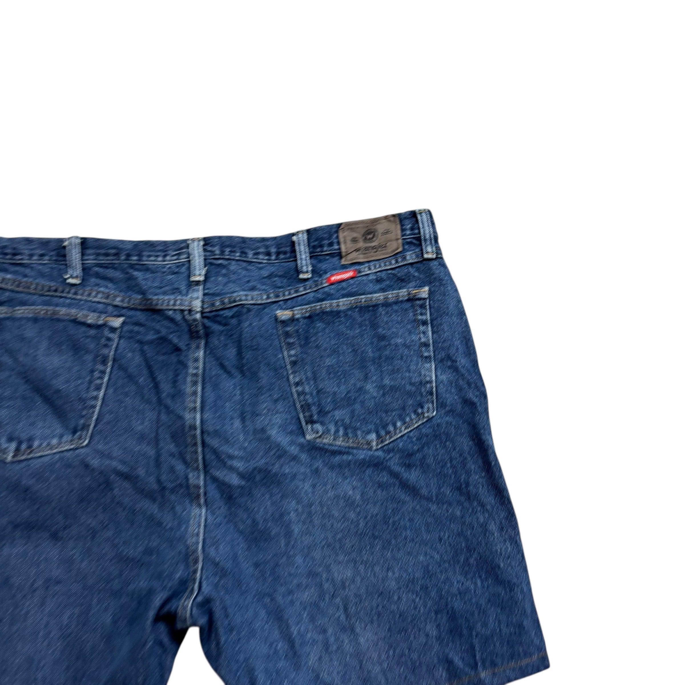 Wrangler Denim Shorts W46 Mens Mid Blue 7in Regular Fit Vintage