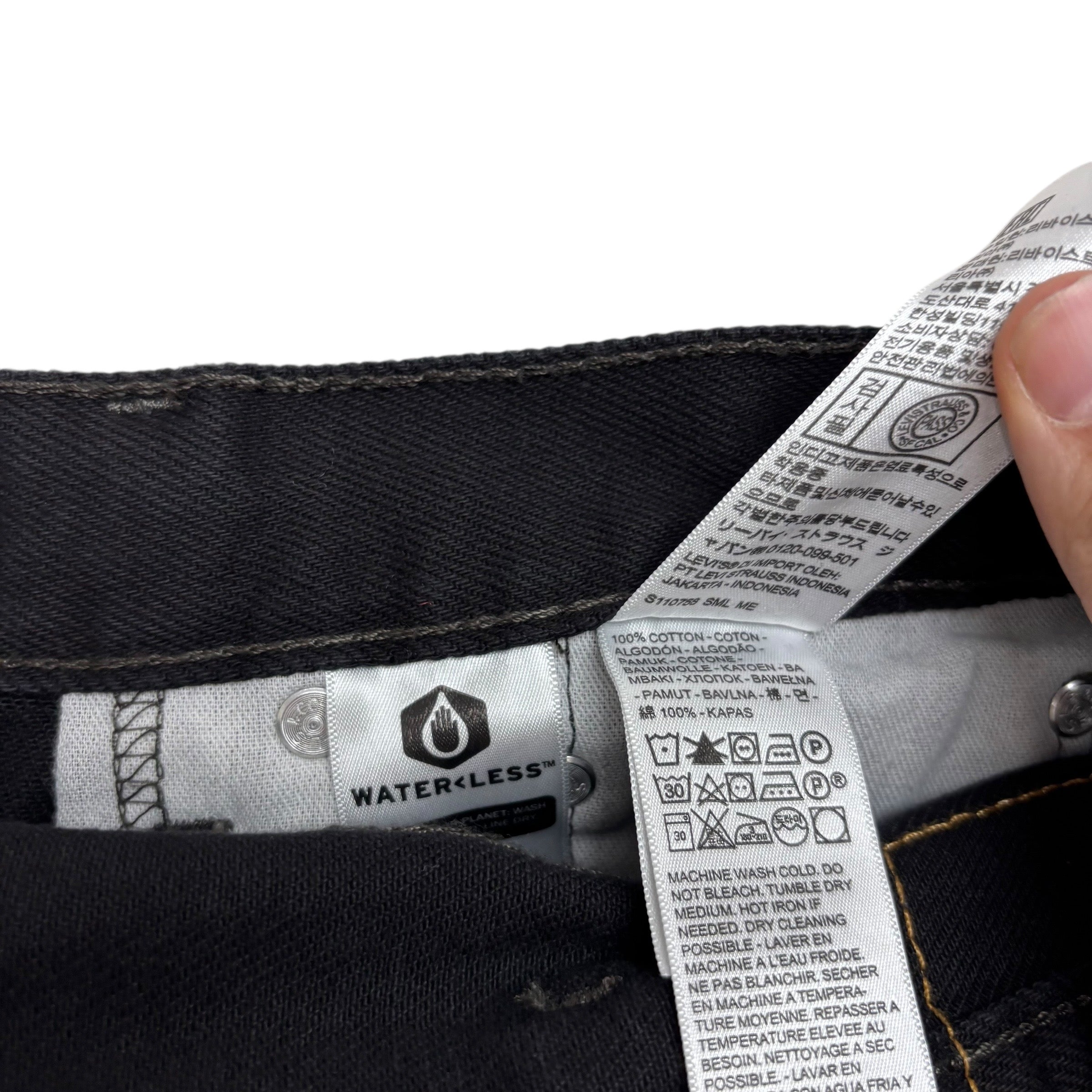 Levis 550 Jeans W48 L30 Mens Black Baggy Relaxed Straight Fit Denim (E)