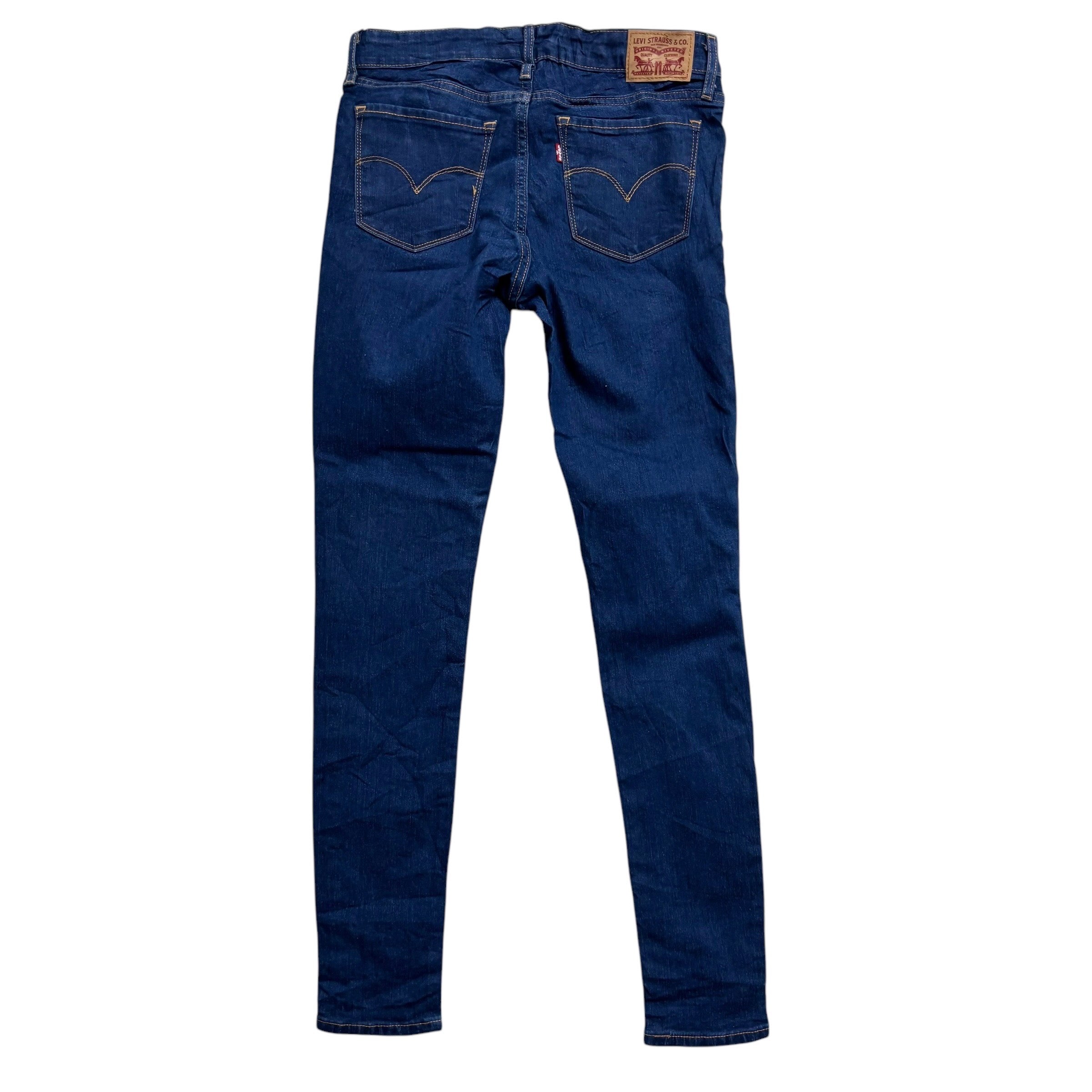 Levis 711 Jeans W26 L30 Womens Mid Blue Skinny Fit Stretch Denim (E)