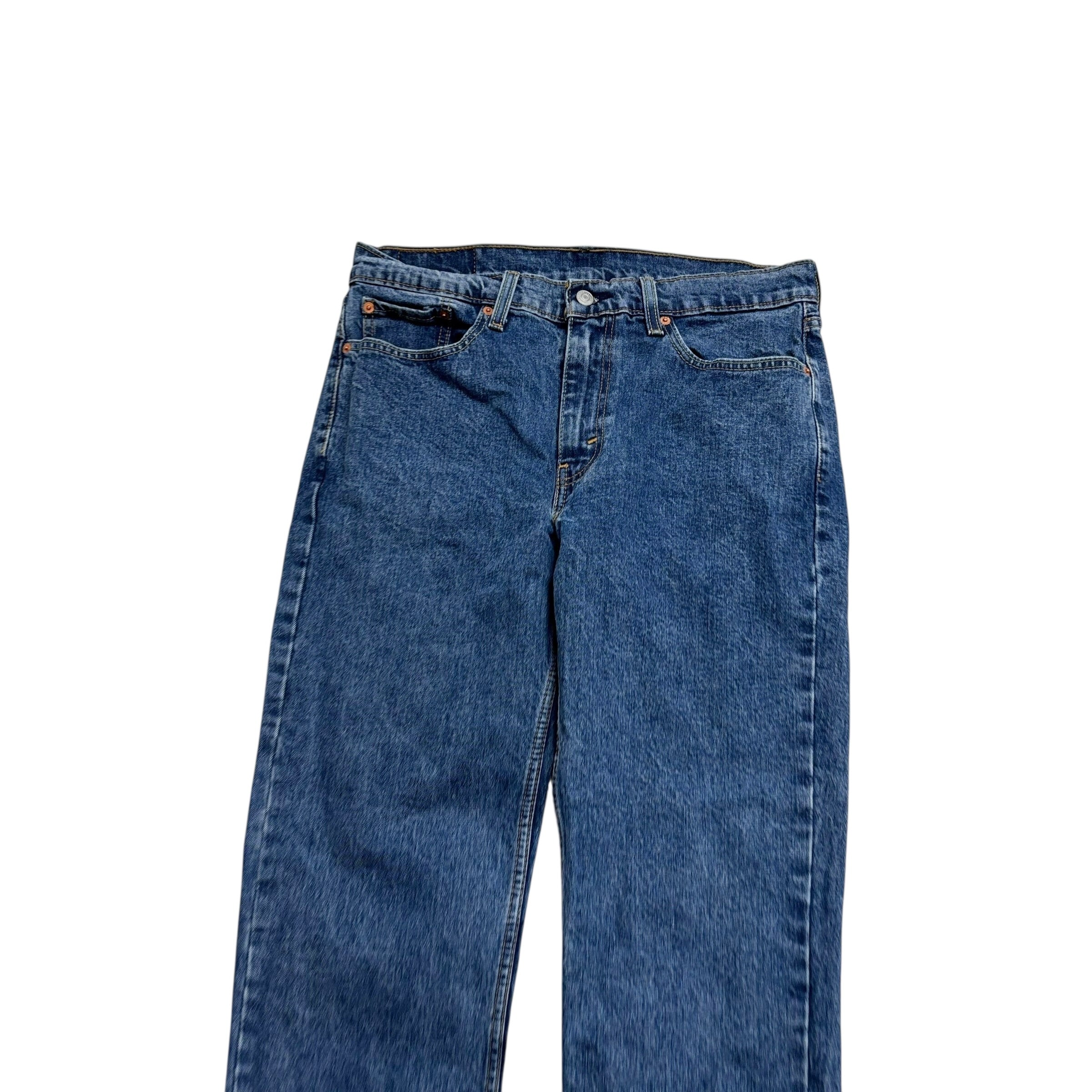 Levis 514 Jeans W33 L32 Mens Mid Blue Regular Straight Fit Stretch Denim (E)