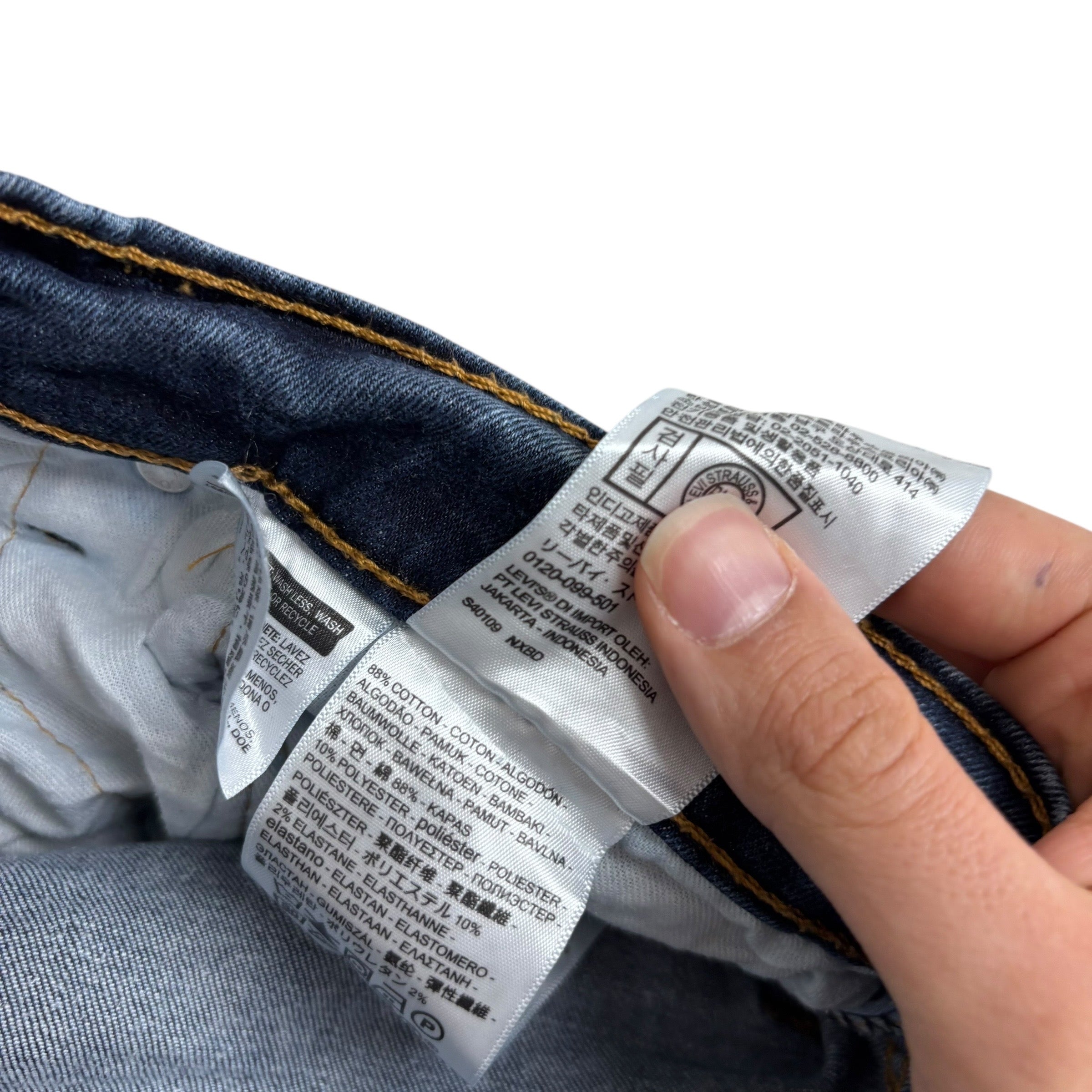 Levis 502 Jeans W40 L31 Mens Dark Blue Regular Tapered Fit Stretch Denim (E)
