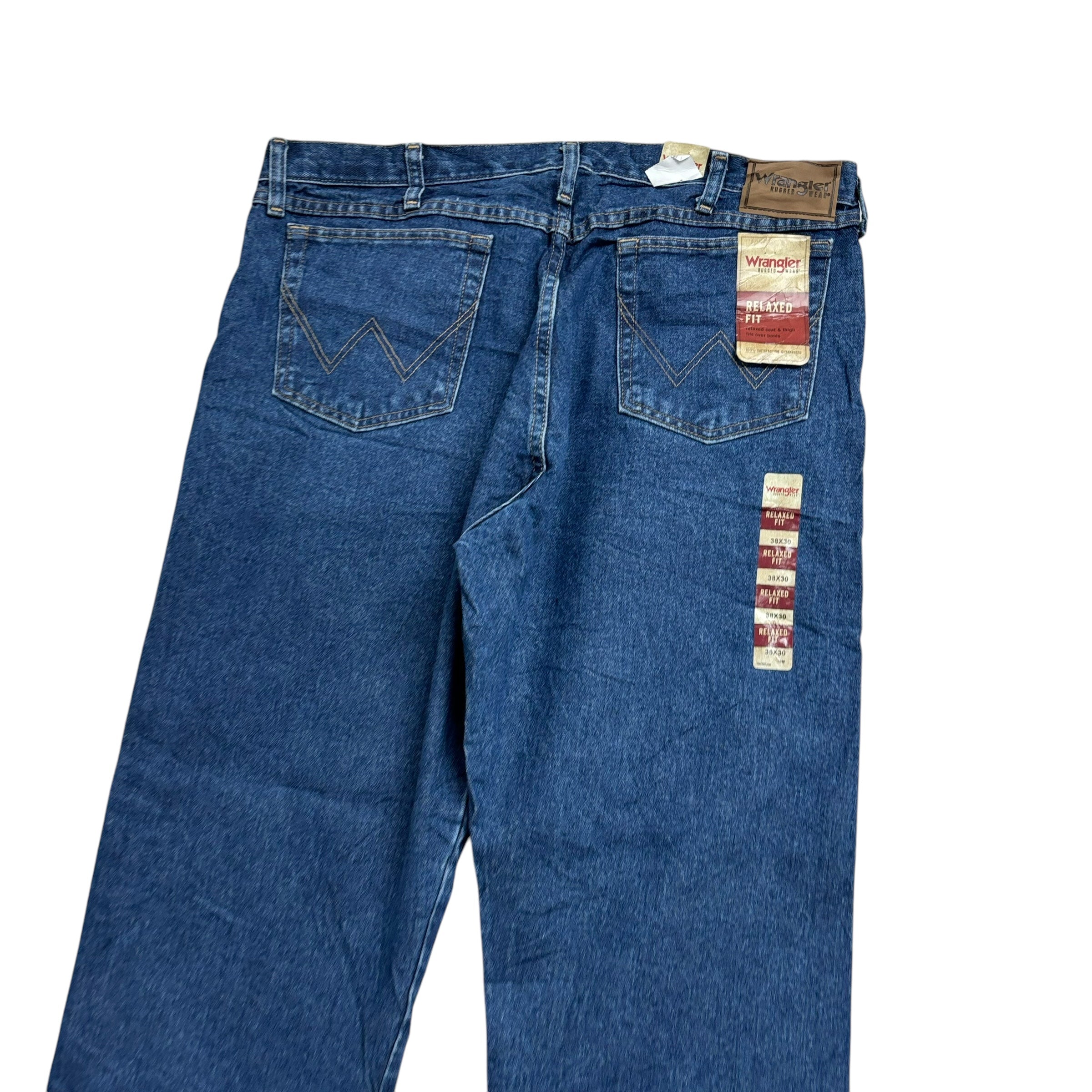 Wrangler Jeans W38 L32 Mens Mid Blue Baggy Relaxed Straight Fit Vintage Denim