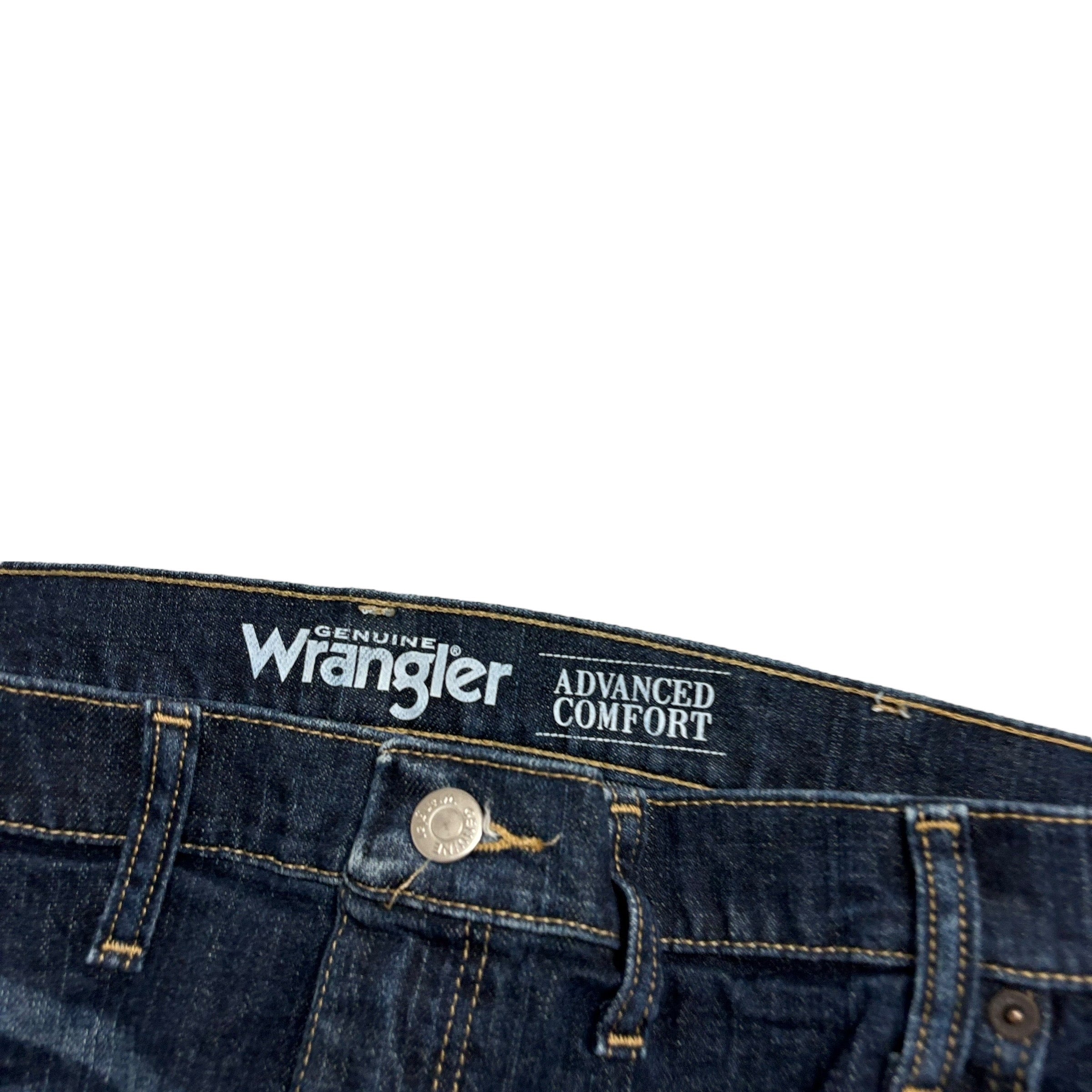 Wrangler Jeans W44 L30 Mens Dark Blue Relaxed Straight Fit Stretch Denim (E)