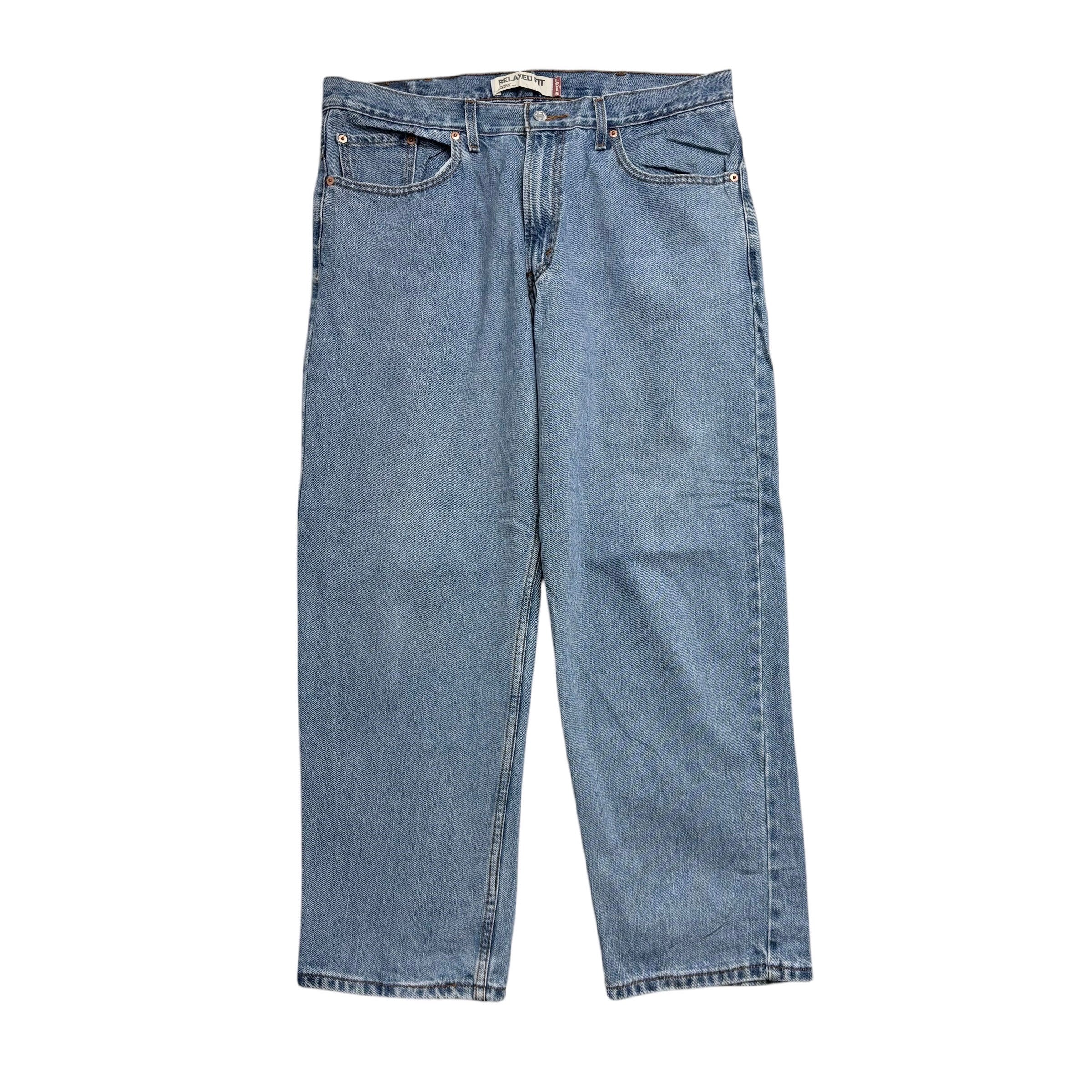 Levis 550 Jeans W38 L29 Mens Light Blue Baggy Relaxed Straight Vintage Denim (E)