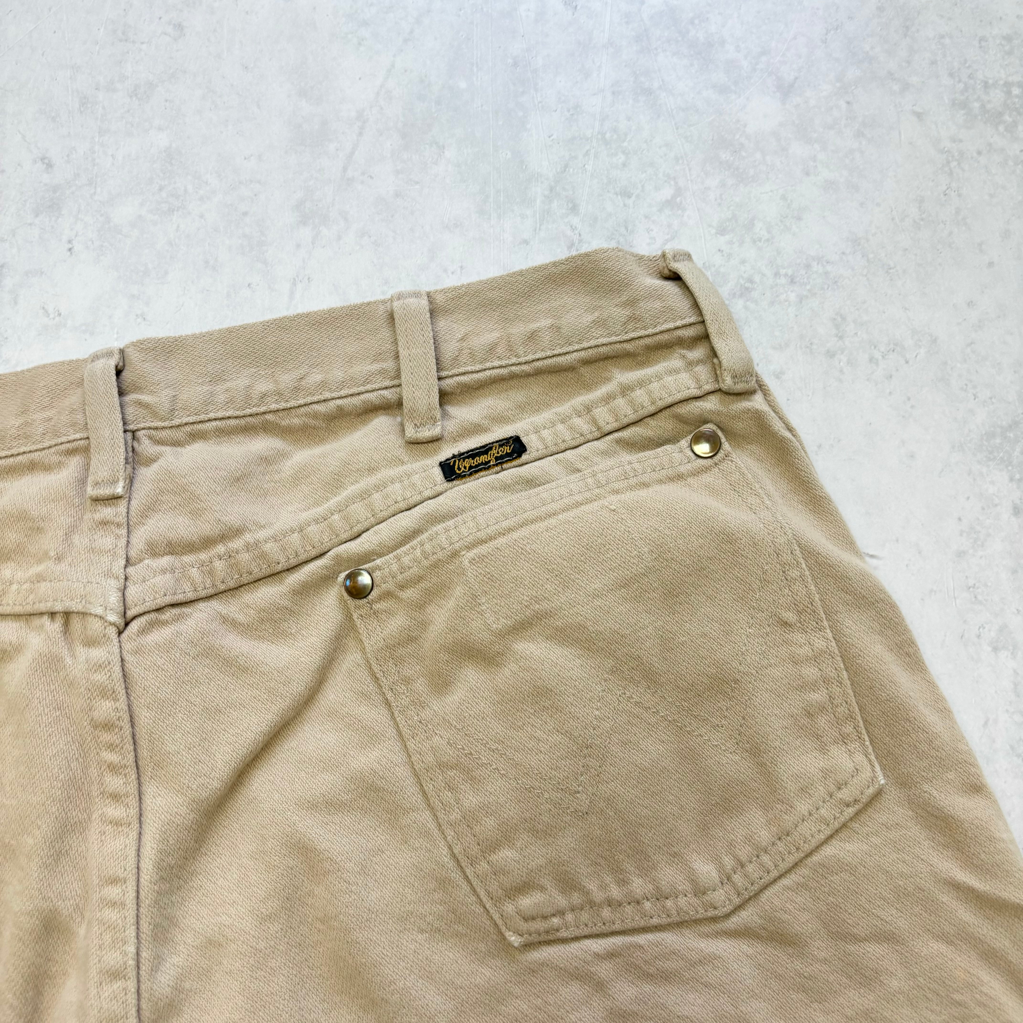 Vintage Wrangler Jorts W34 Mens Denim Shorts Beige Tan Regular Fit