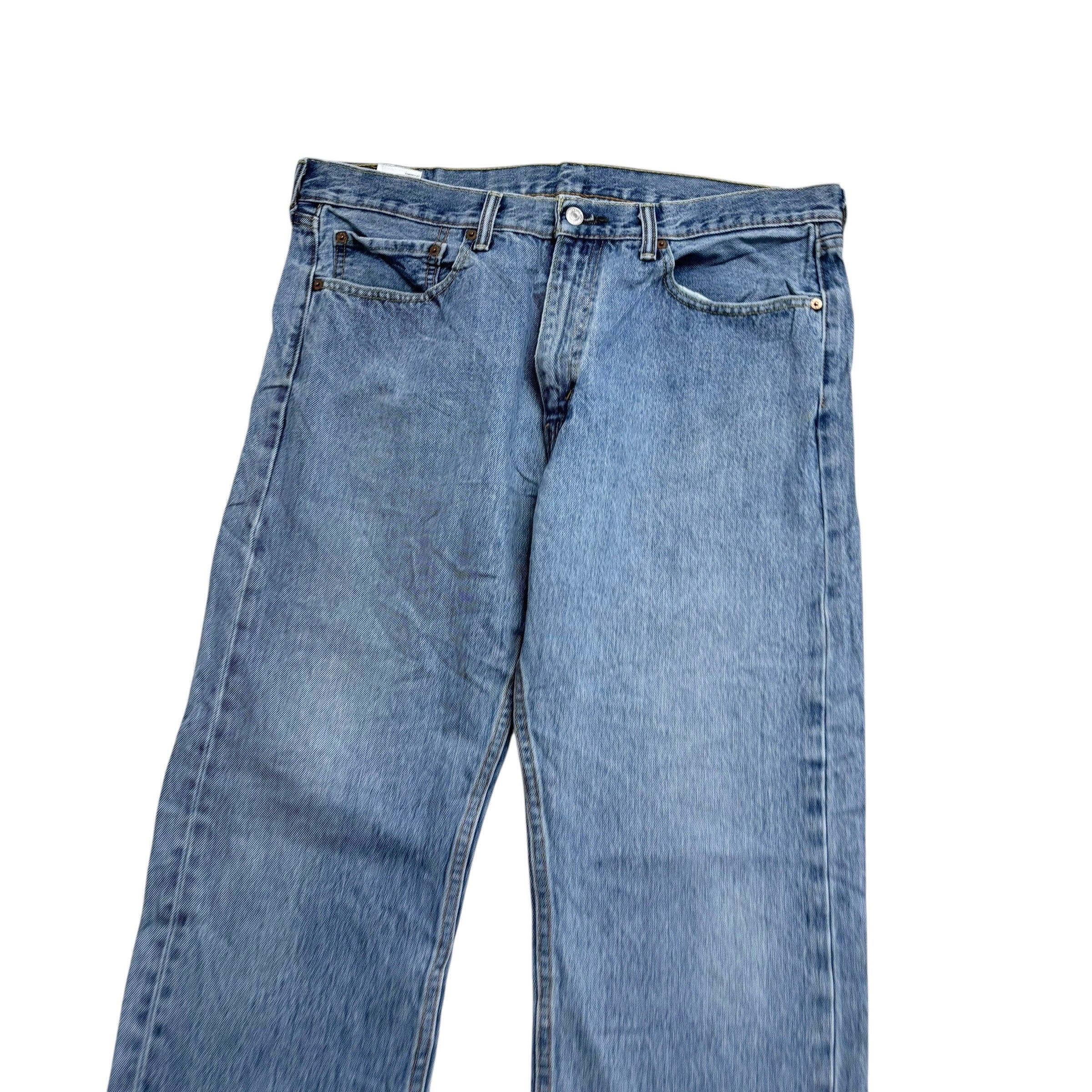 Levis 505 Jeans W36 L32 Mens Light Blue Regular Straight Fit Denim