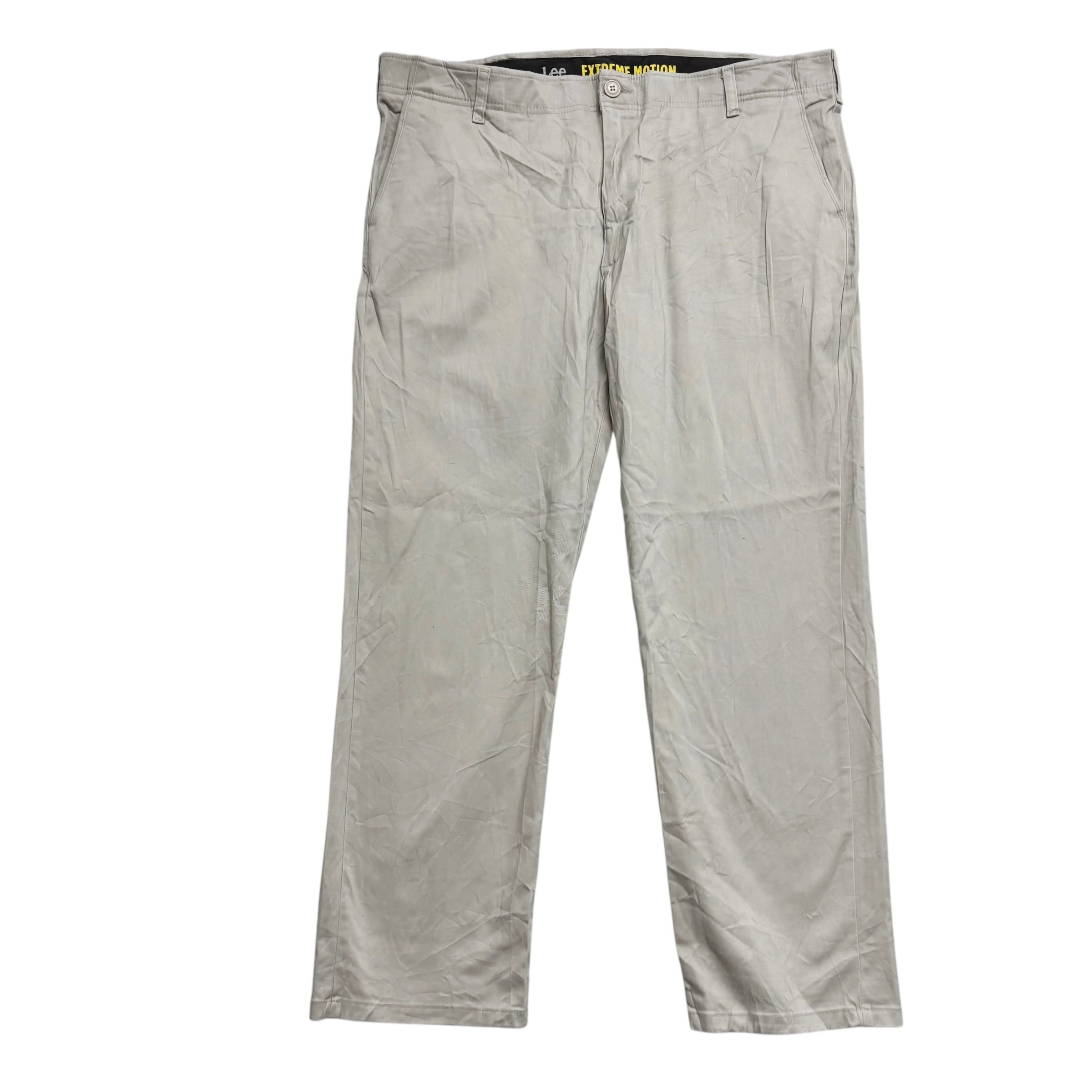 Lee Trousers W40 L30 Mens Cream Regular Tapered Fit Stretch Pants (E)