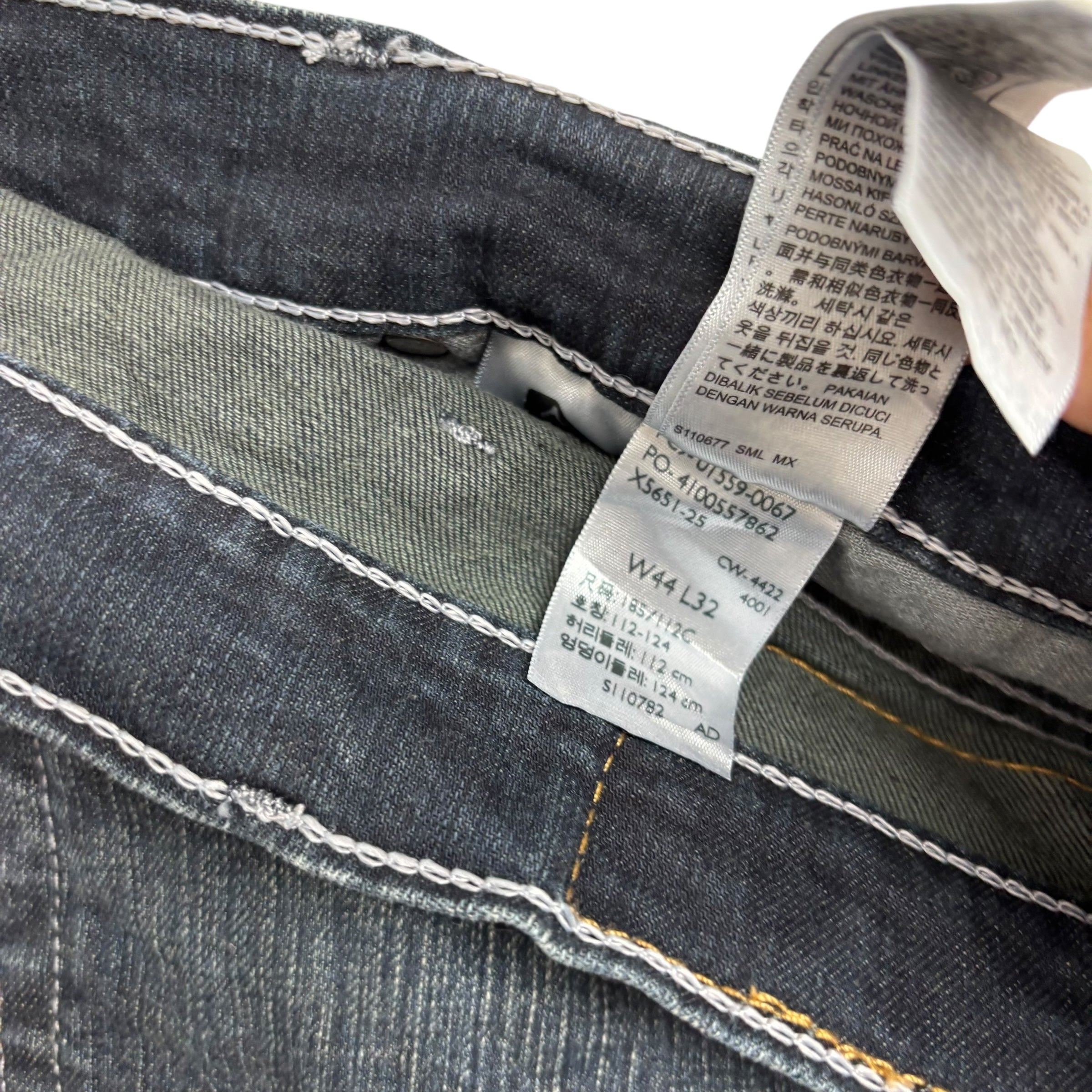 Levis 559 Jeans W44 L32 Mens Dark Blue Relaxed Straight Fit Stretch Denim (E)