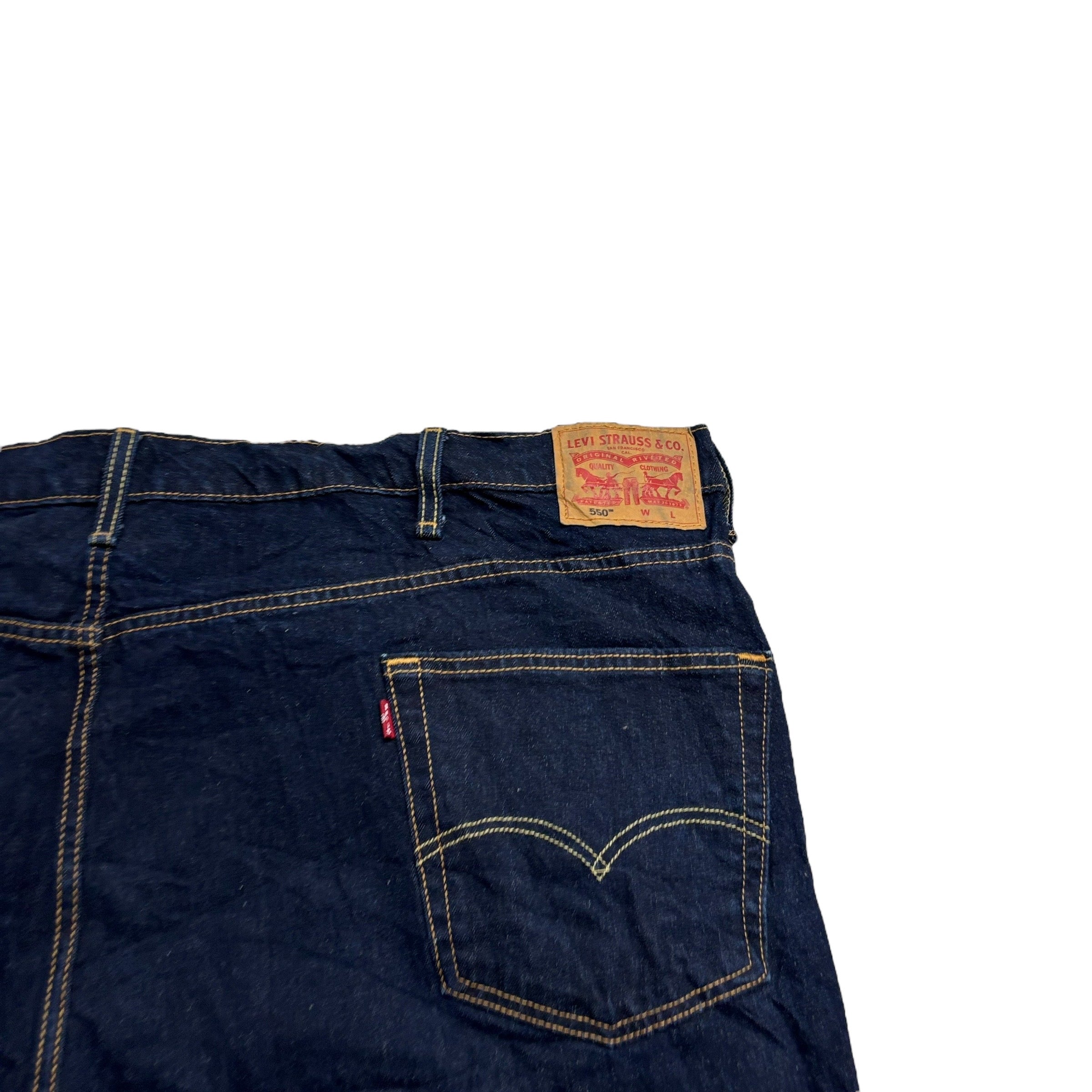 Levis 550 Jeans W54 L26 Mens Dark Blue Baggy Relaxed Straight Fit Stretch (E)