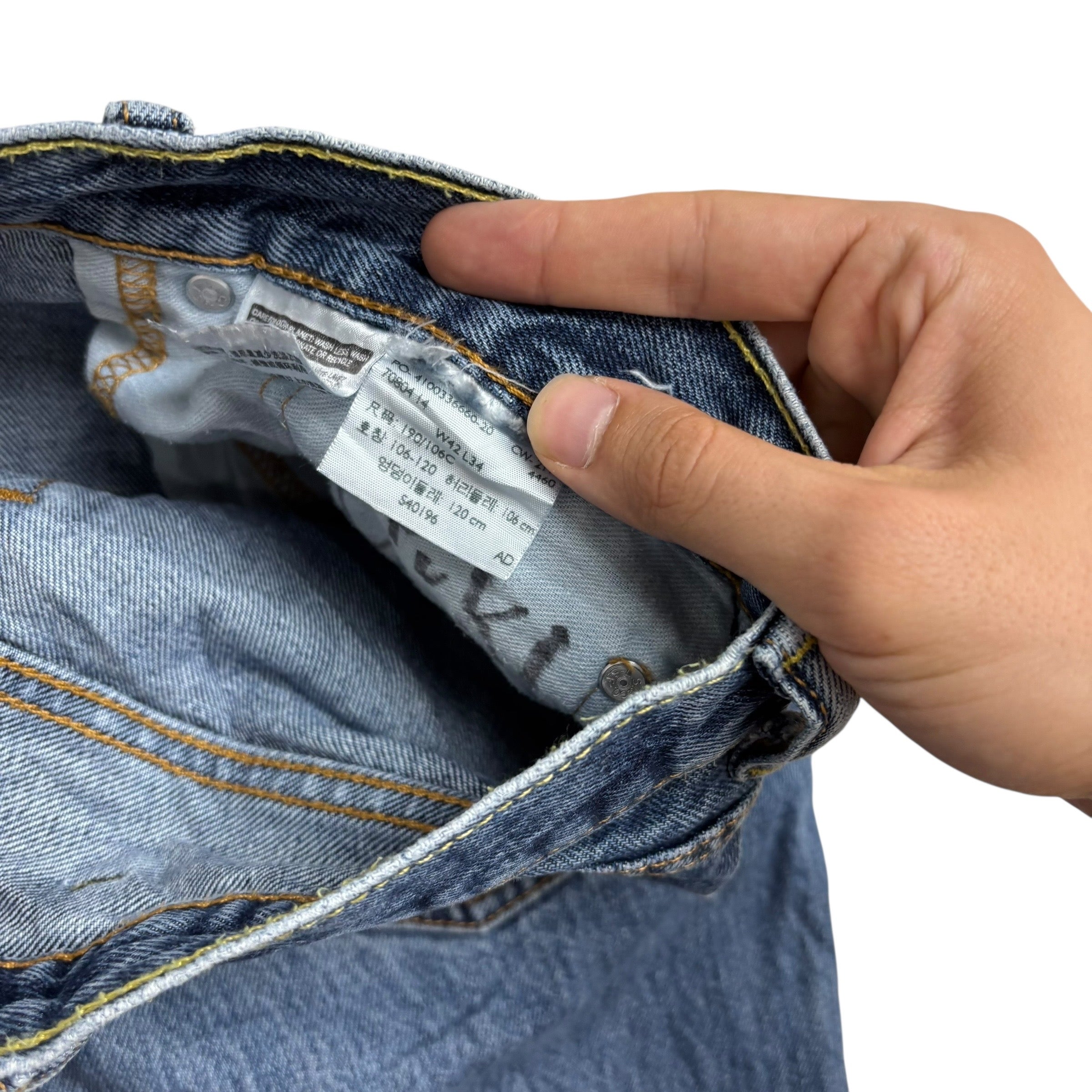 Levis 550 Jeans W42 L34 Mens Mid Blue Baggy Relaxed Straight Fit Denim