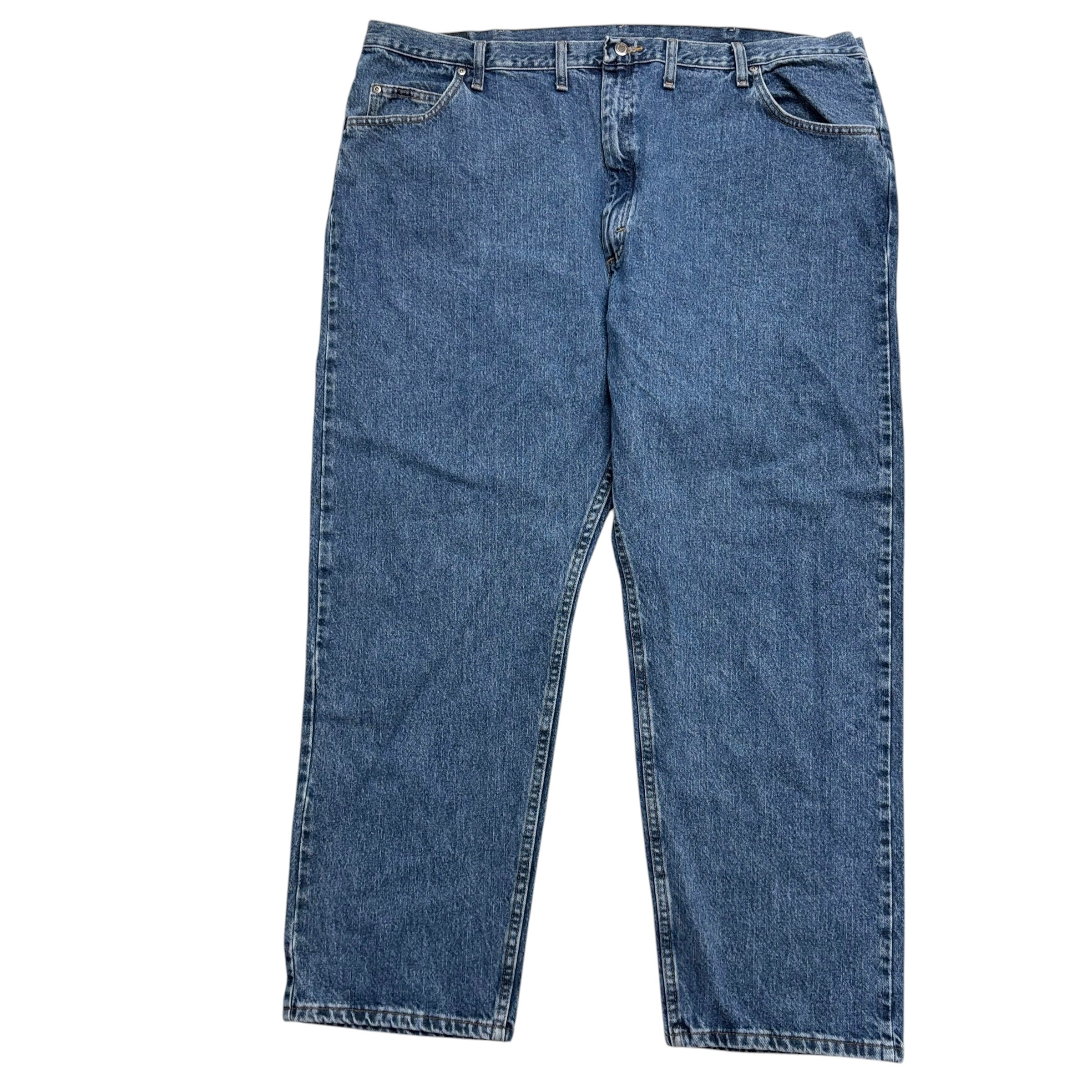 Wrangler Jeans W48 L31 Mens Mid Blue Relaxed Straight Fit Baggy Denim (E)