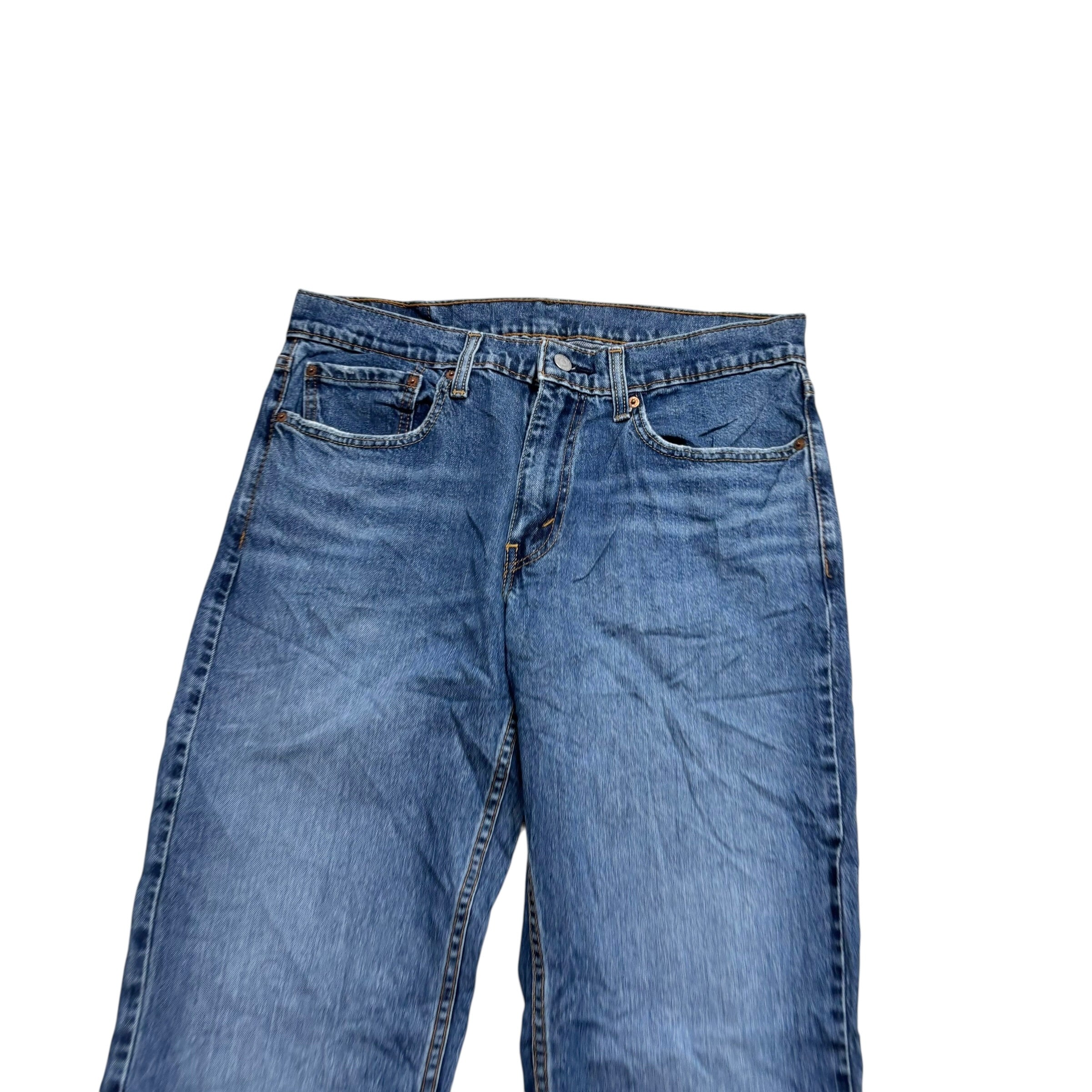 Levis 514 Jeans W32 L34 Mens Mid Blue Regular Straight Fit Stretch Denim (E)