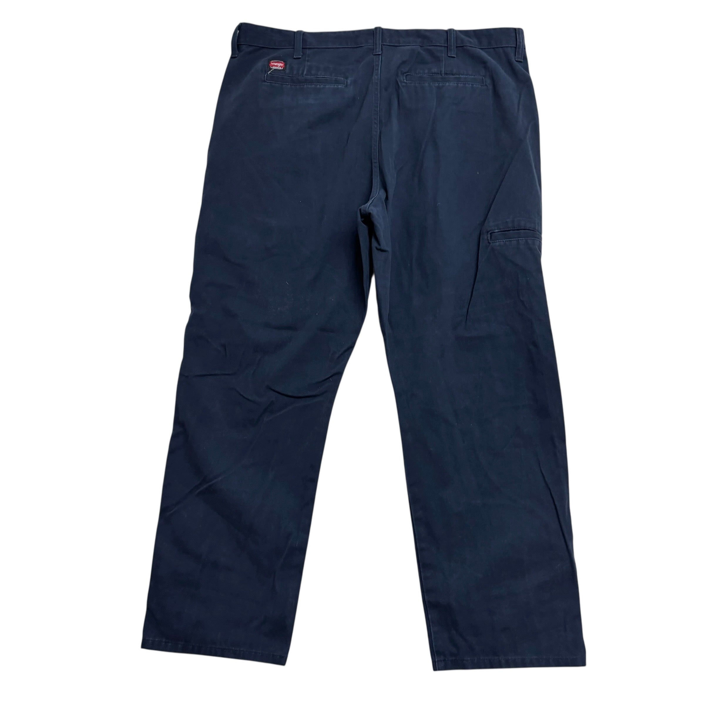 Wrangler Trousers W40 L30 Mens Navy Relaxed Straight Fit Pants