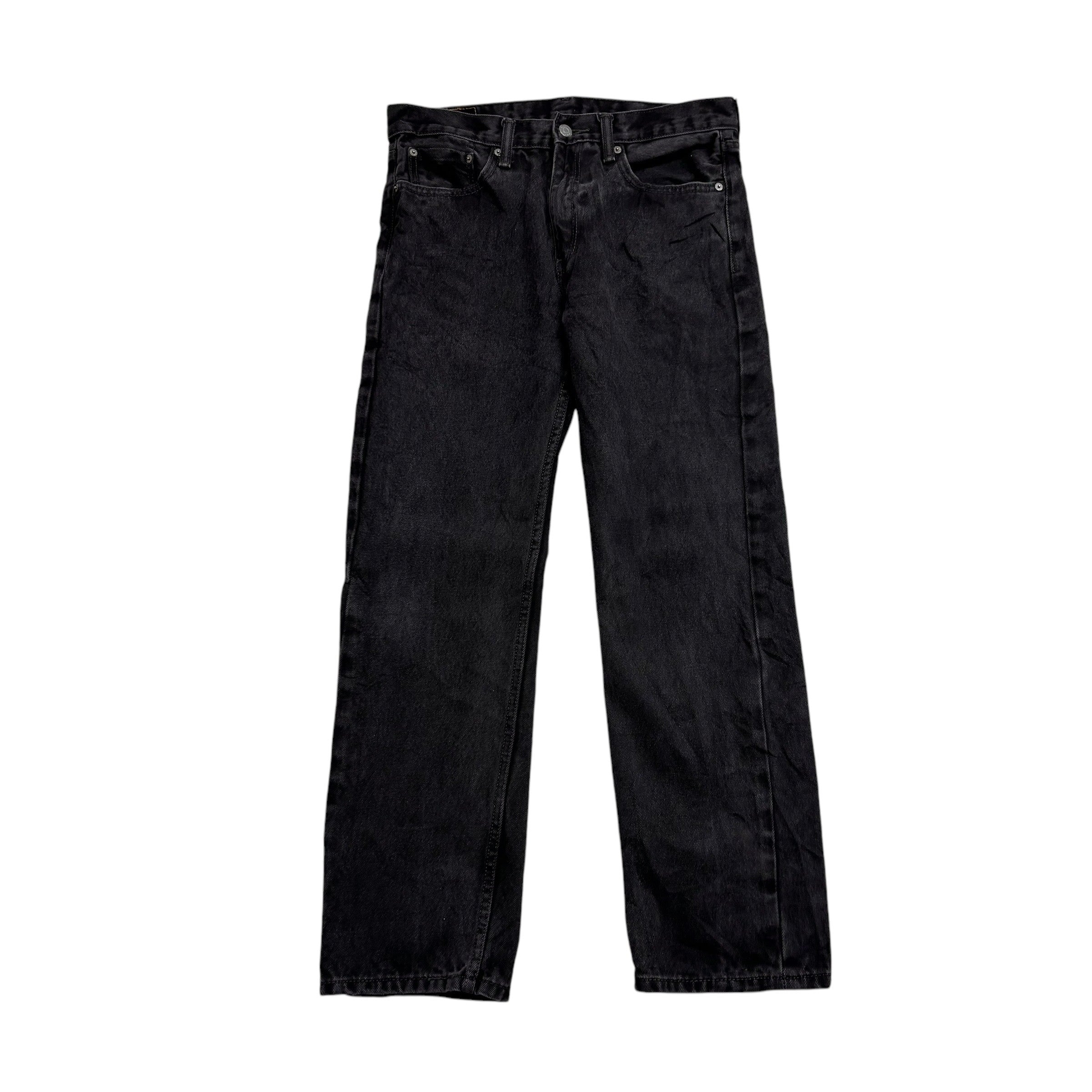 Levis 505 Jeans W32 L30 Mens Black Regular Straight Fit Denim (E)