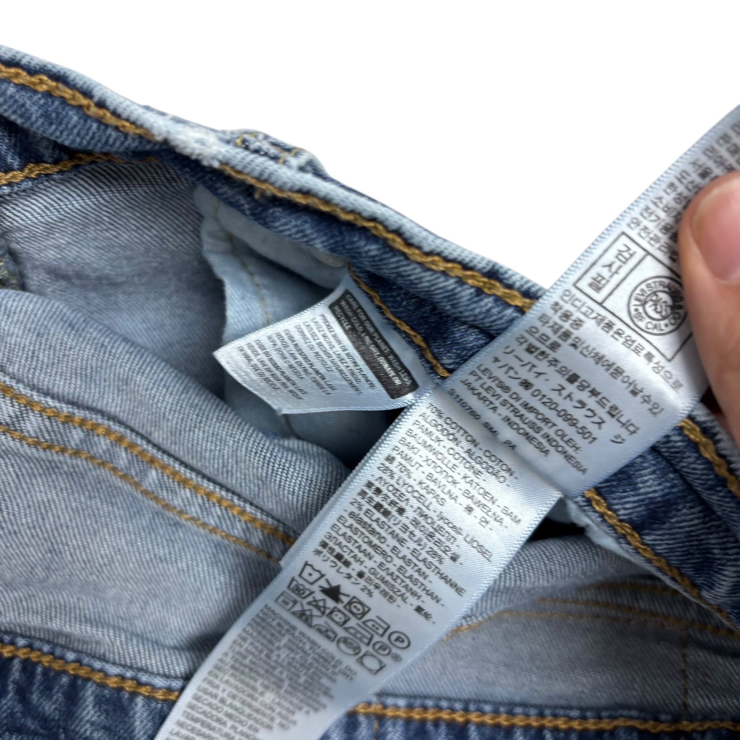 Levis 541 Jeans W34 L29 Mens Mid Blue Athletic Tapered Fit Stretch Denim (F)