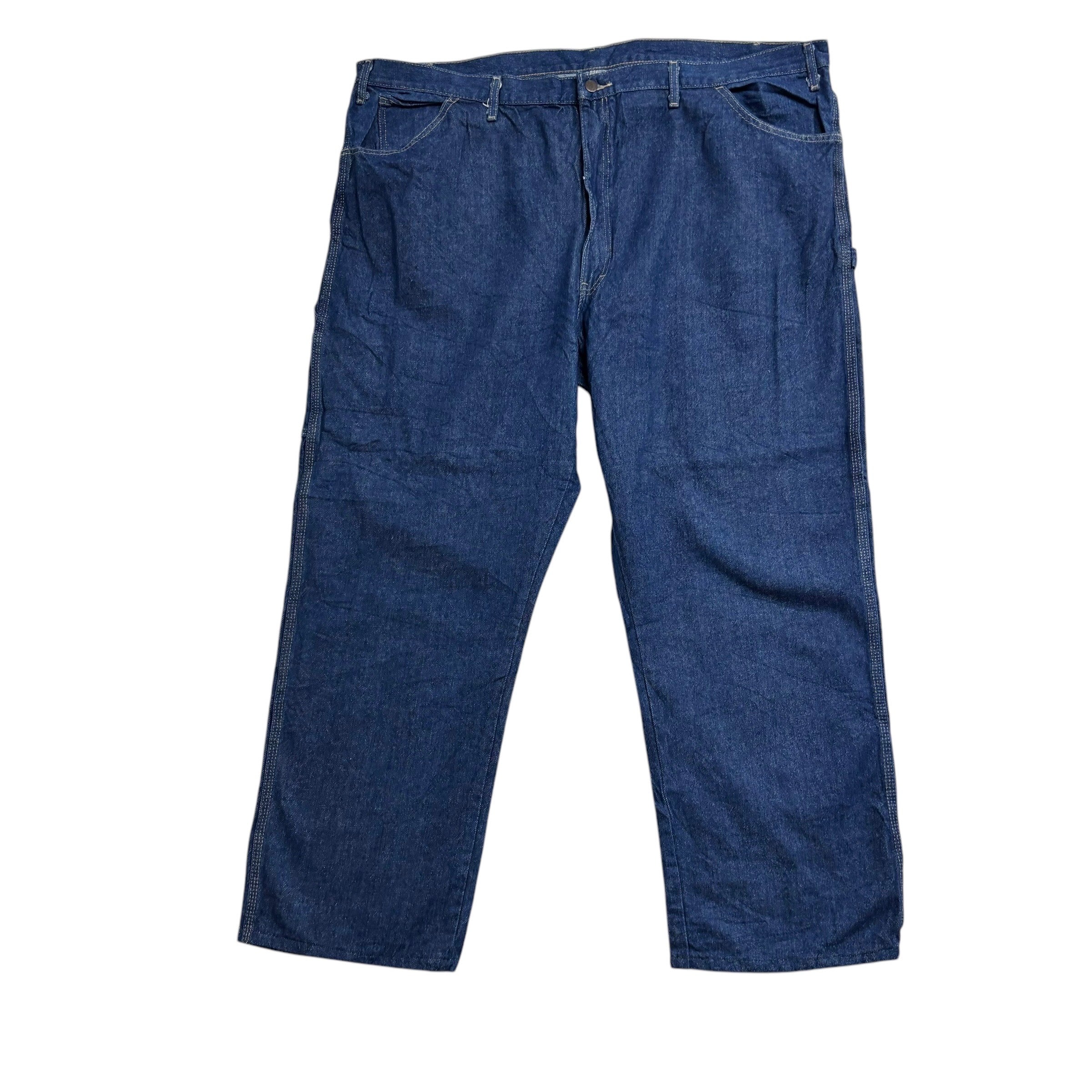 Dickies Carpenter Jeans W48 L32 Mens Dark Blue Relaxed Straight Fit Pants (E)