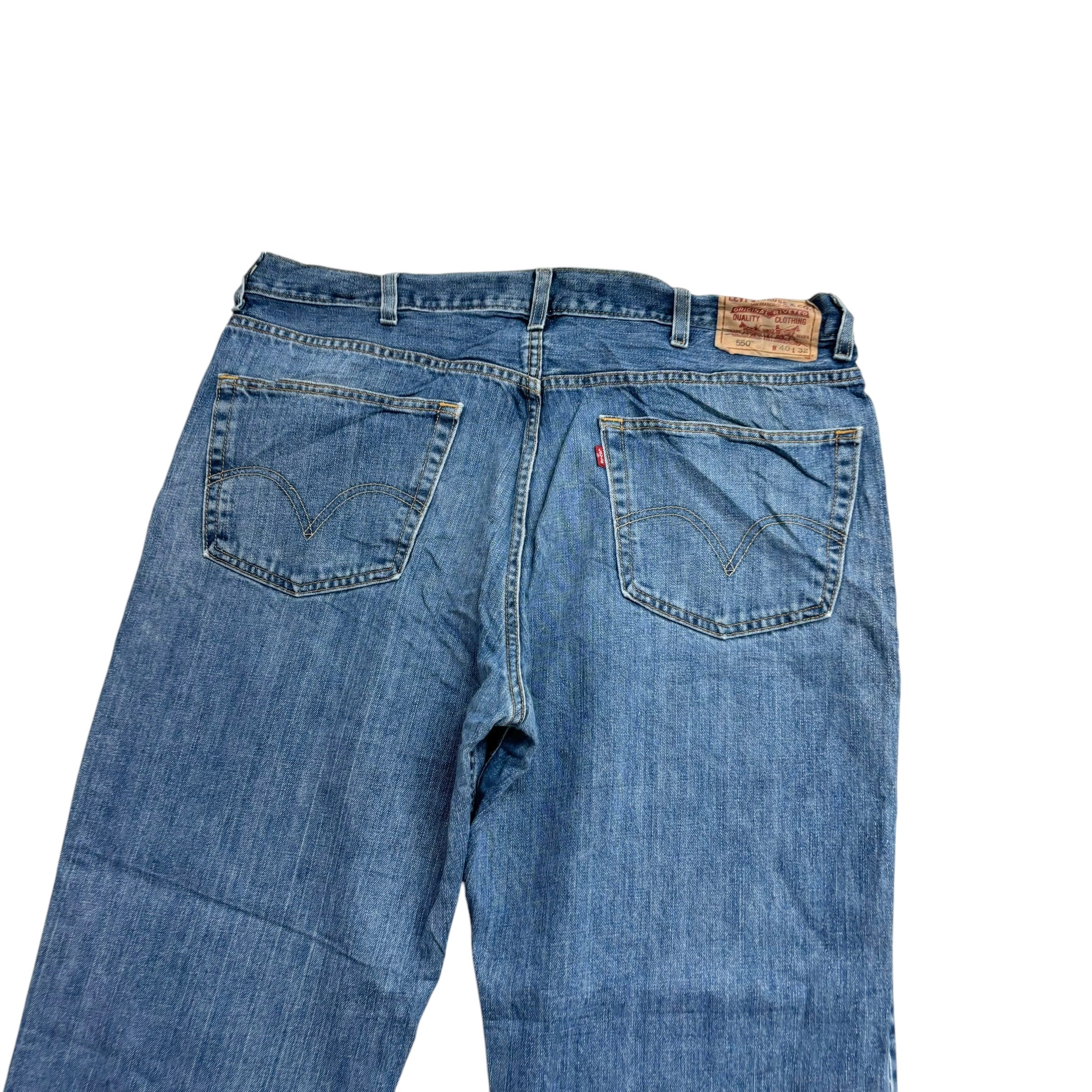 Levis 550 Jeans W40 L32 Mens Mid Blue Baggy Relaxed Straight Fit Vintage Denim