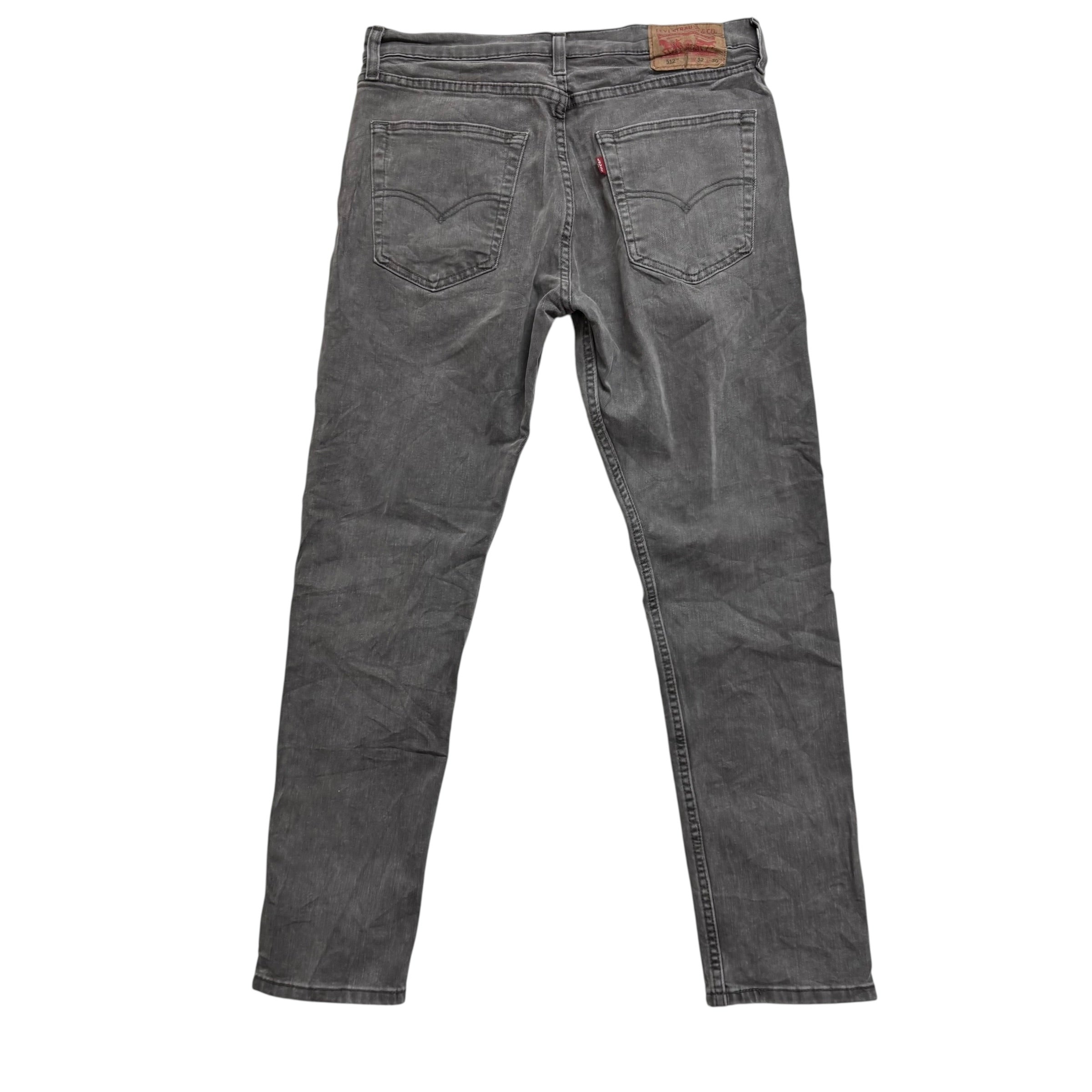 Levis 512 Jeans W32 L29 Mens Grey Slim Tapered Fit Stretch Denim