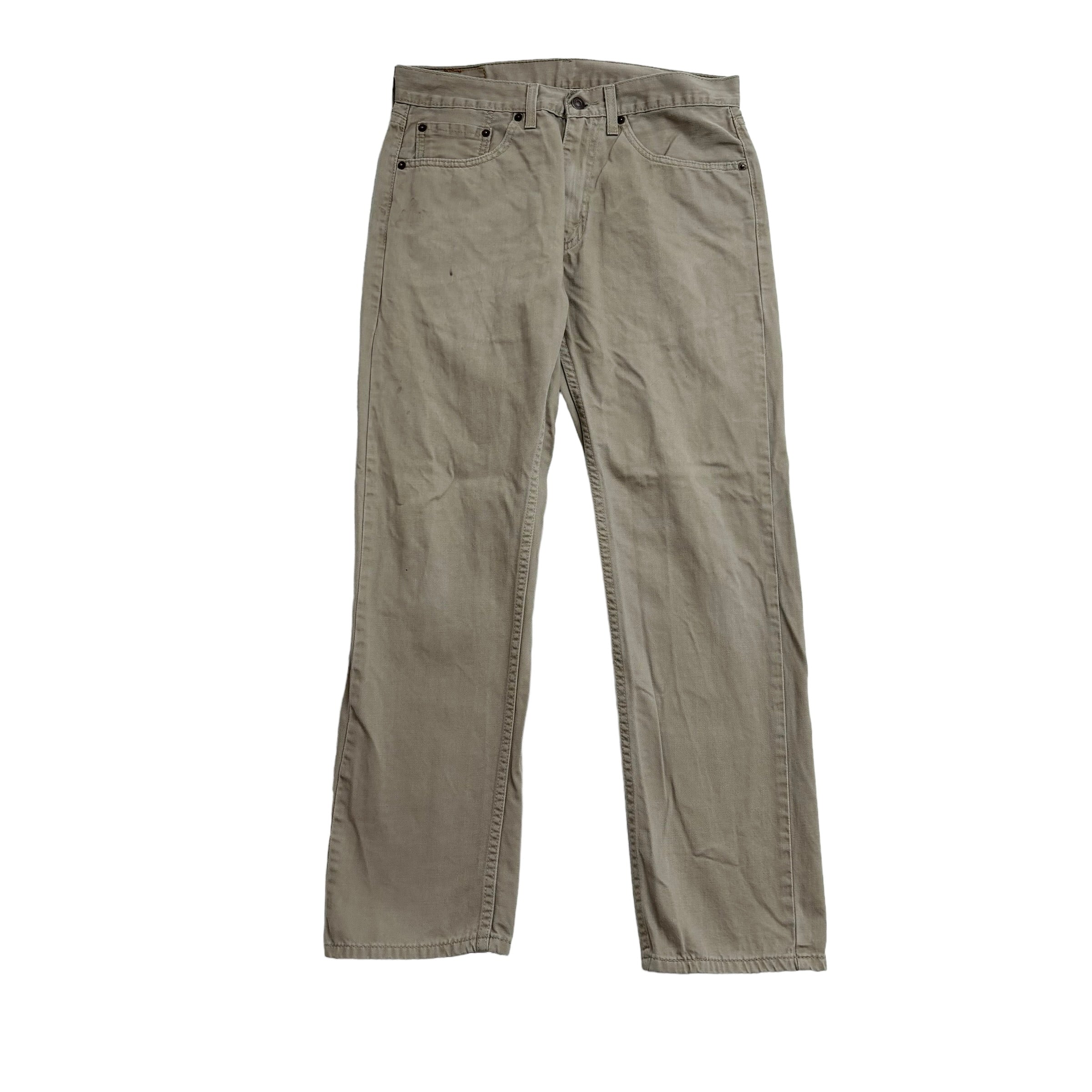 Levis 505 Trousers W32 L30 Mens Tan Regular Straight Fit Cotton Pants