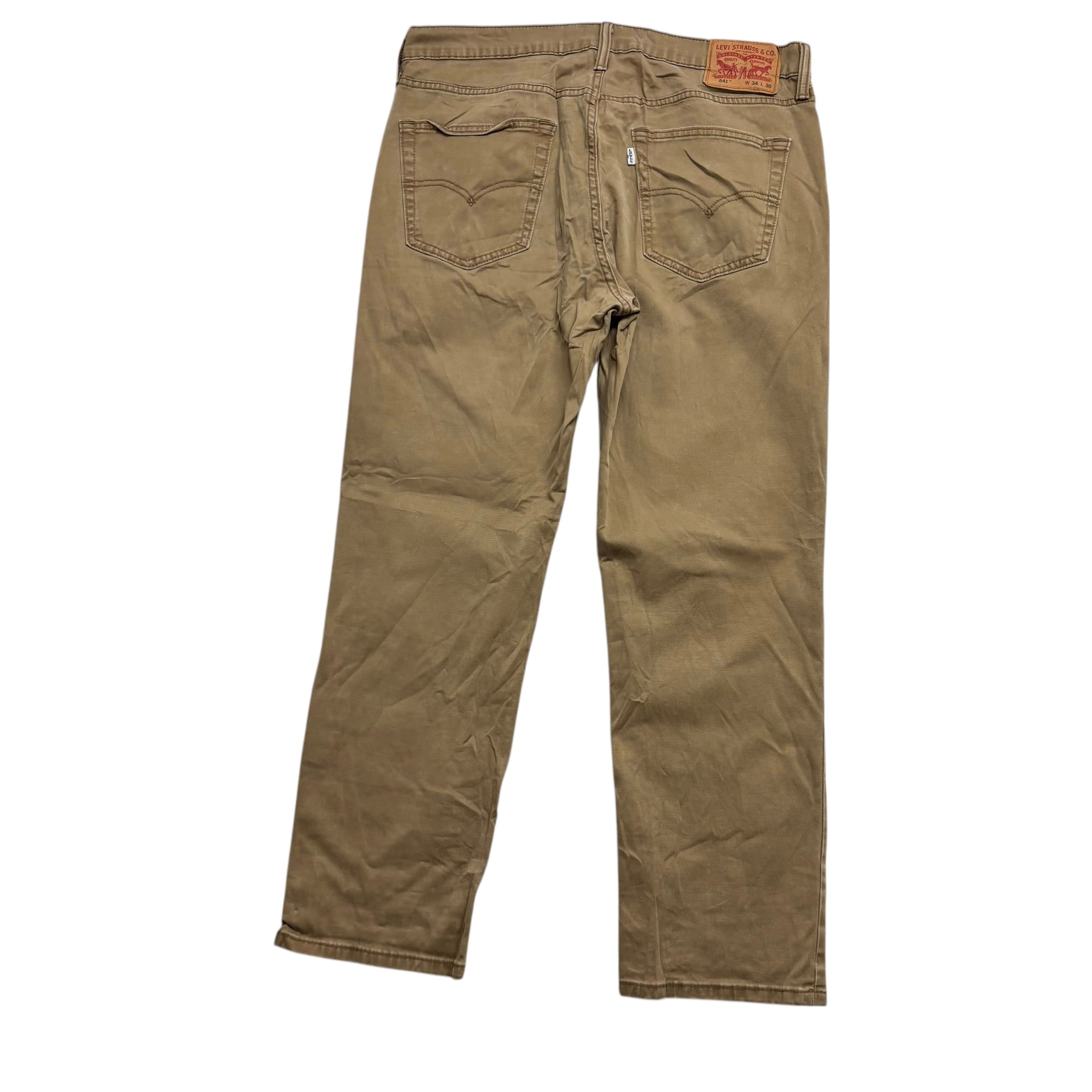 Levis 541 Trousers W34 L29 Mens Tan Athletic Tapered Fit Stretch Pants