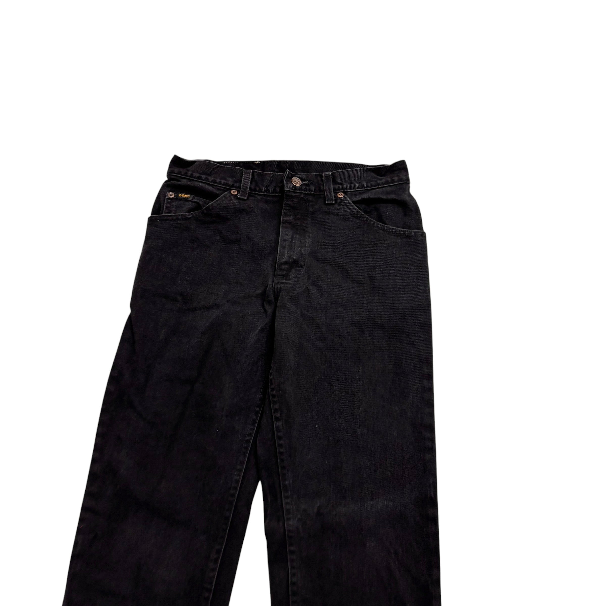 Lee Jeans W30 L32 Mens Black Regular Straight Fit Vintage Denim (E)