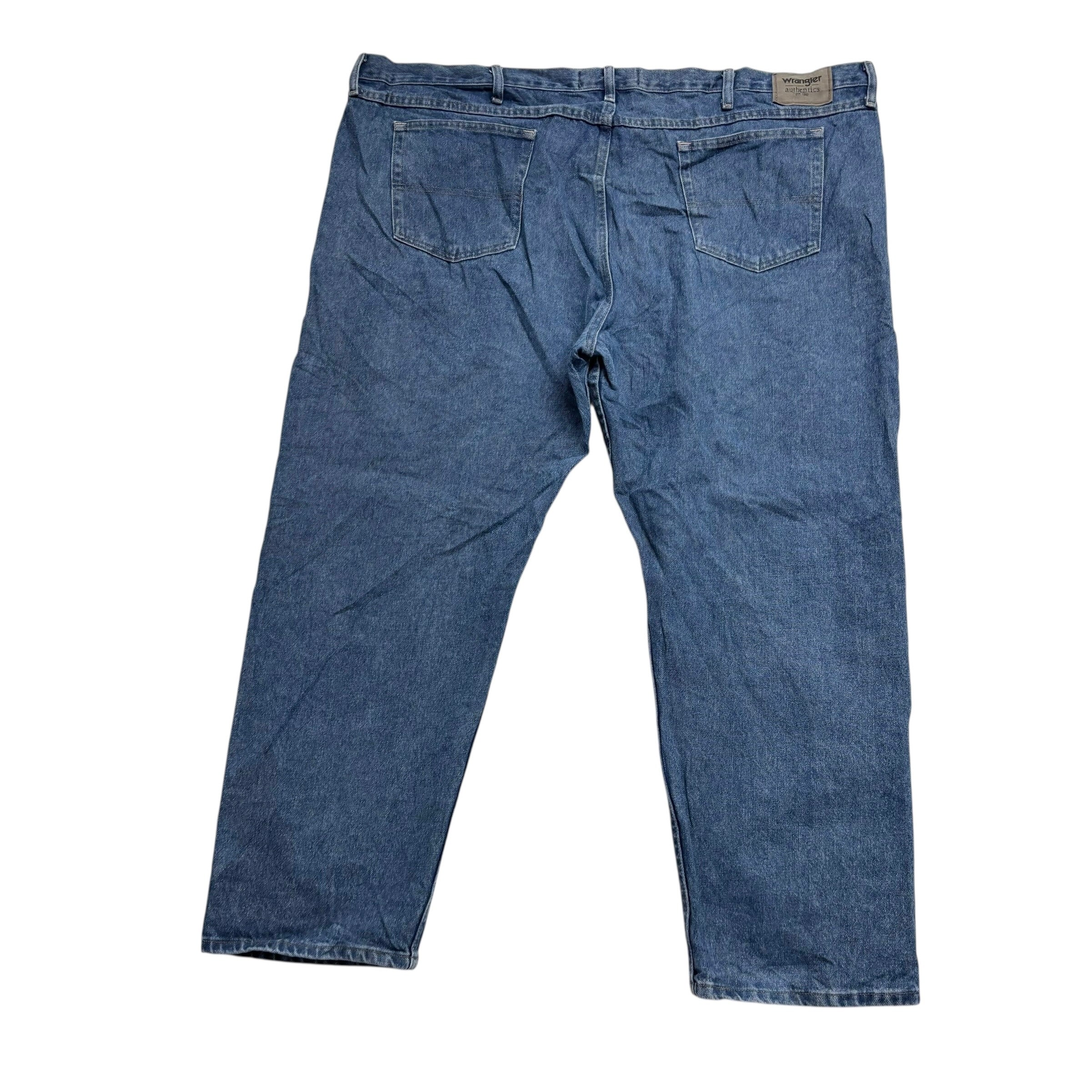 Wrangler Jeans W52 L30 Mens Mid Blue Relaxed Straight Fit Baggy Denim (E)
