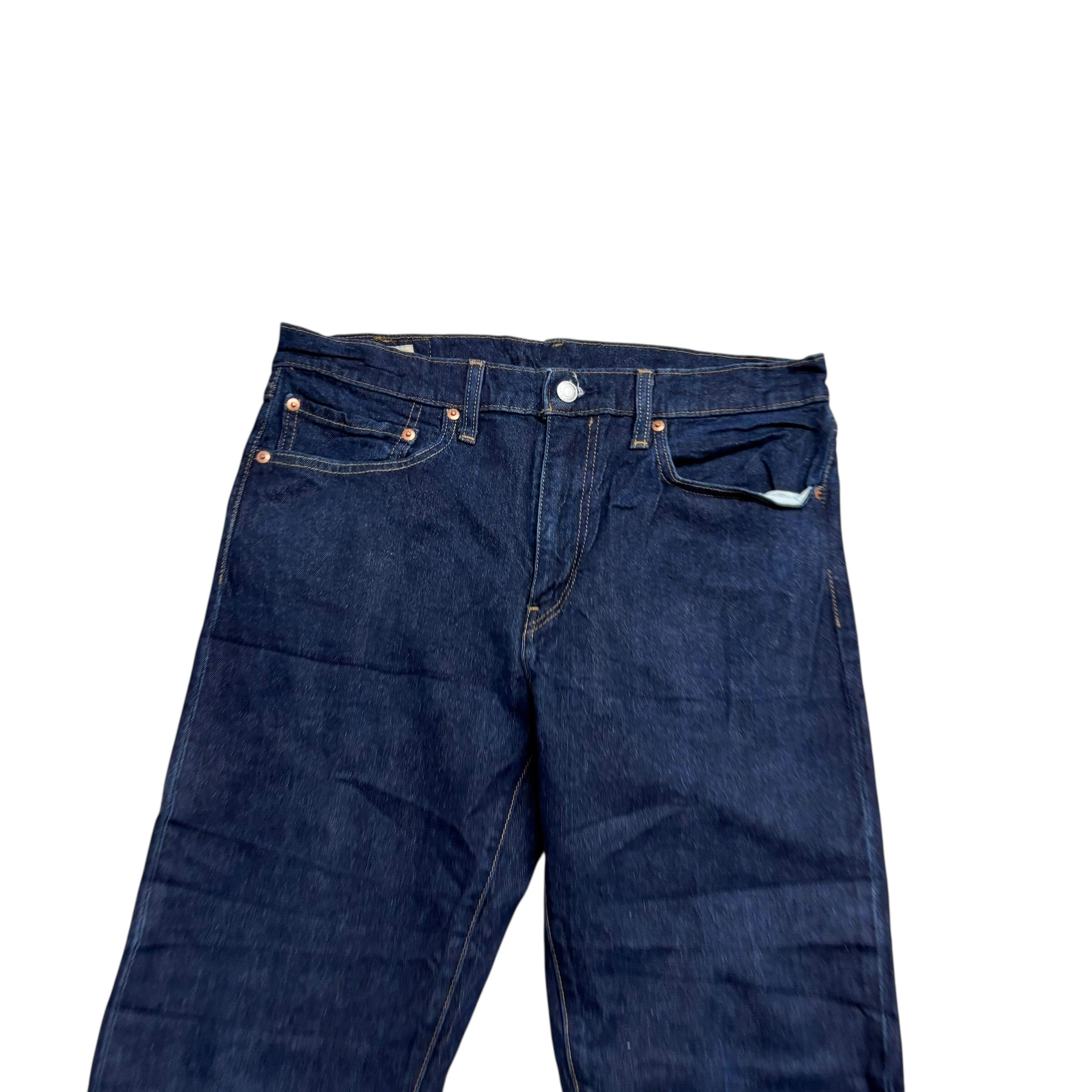 Levis 502 Jeans W34 L32 Mens Dark Blue Regular Tapered Fit Stretch Premium (E)