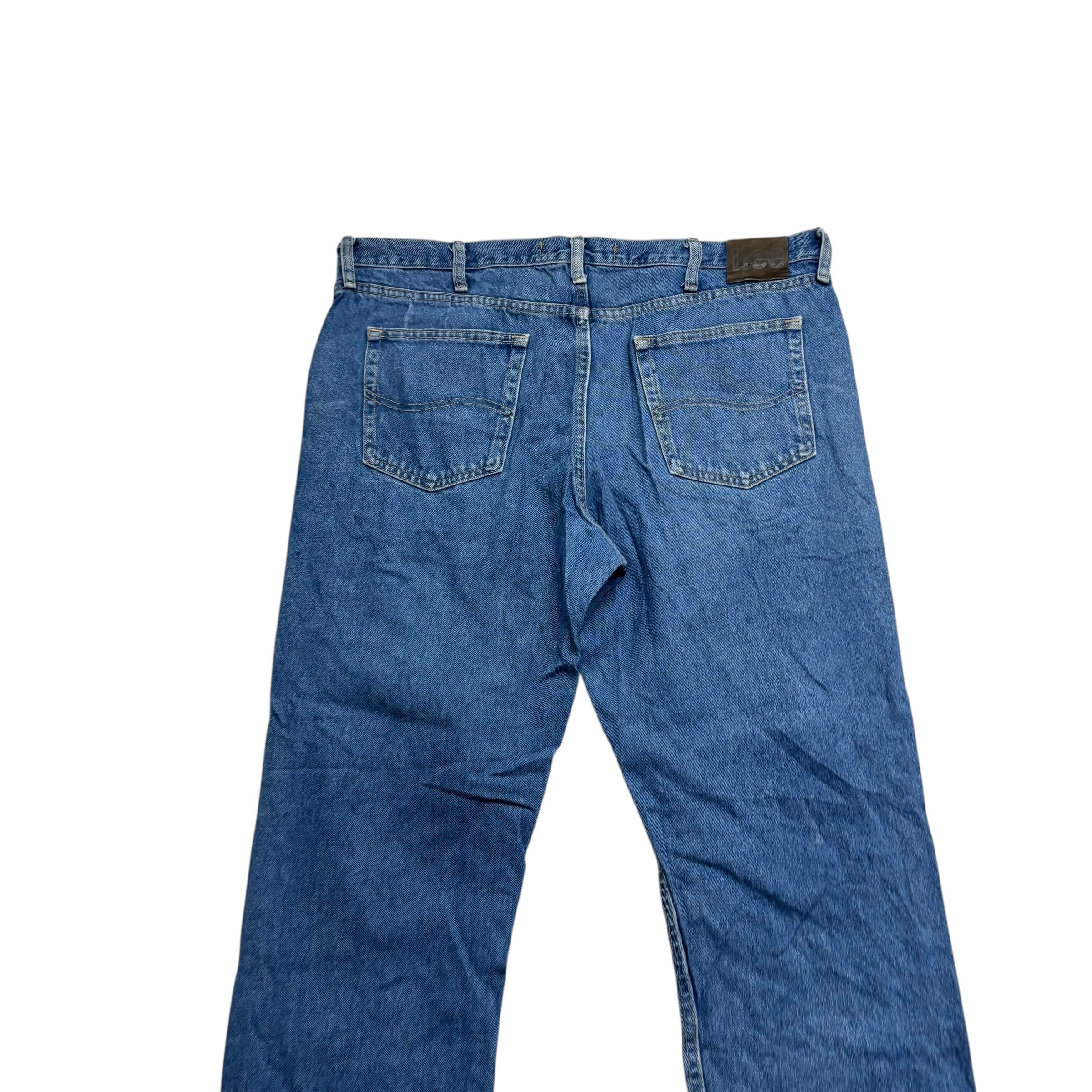 Lee Jeans W40 L30 Mens Mid Blue Regular Straight Fit Vintage Denim (E)