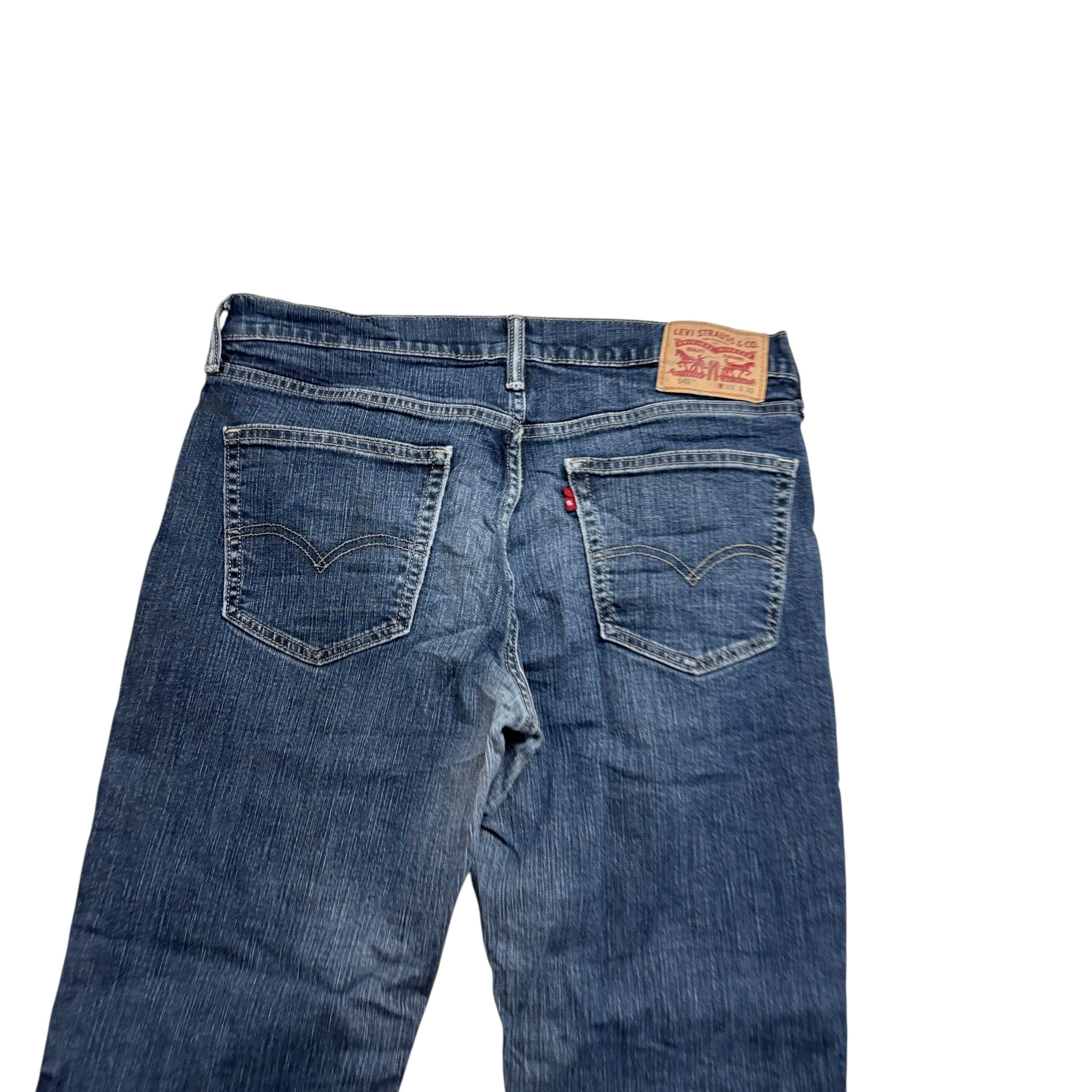 Levis 541 Jeans W33 L28 Mens Dark Blue Athletic Tapered Fit Stretch Denim (F)