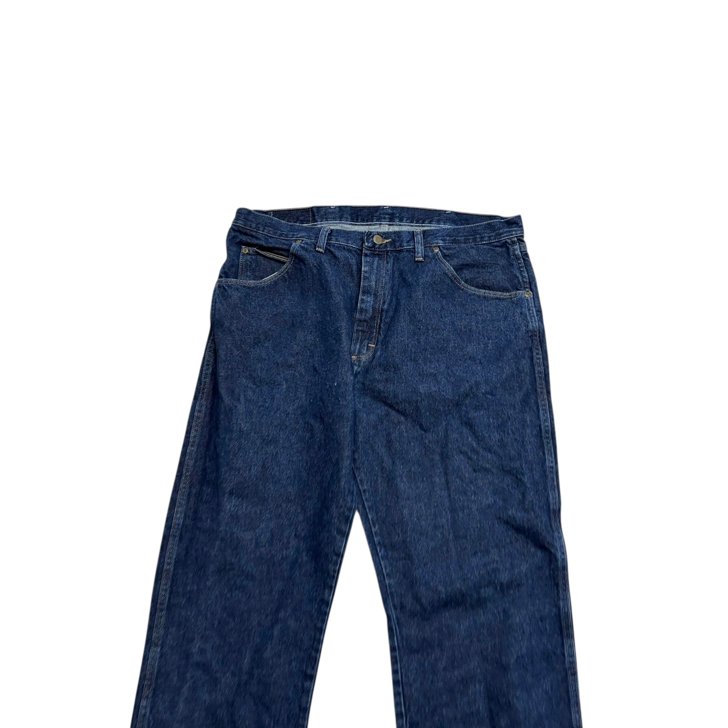 Wrangler Jeans W38 L30 Mens Dark Blue Regular Straight Fit Denim (E)