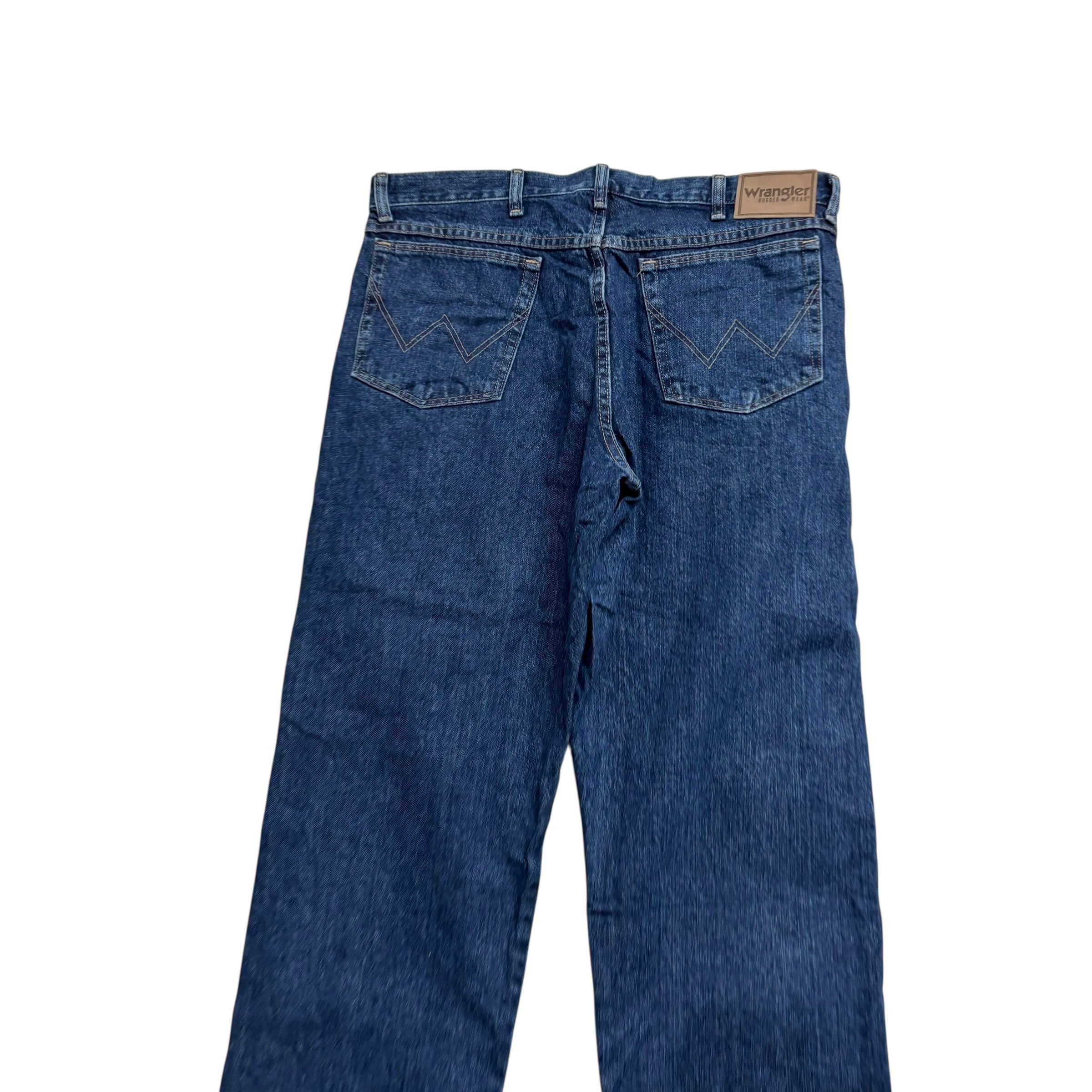 Wrangler Jeans W36 L30 Mens Dark Blue Relaxed Straight Fit Vintage Denim (E)