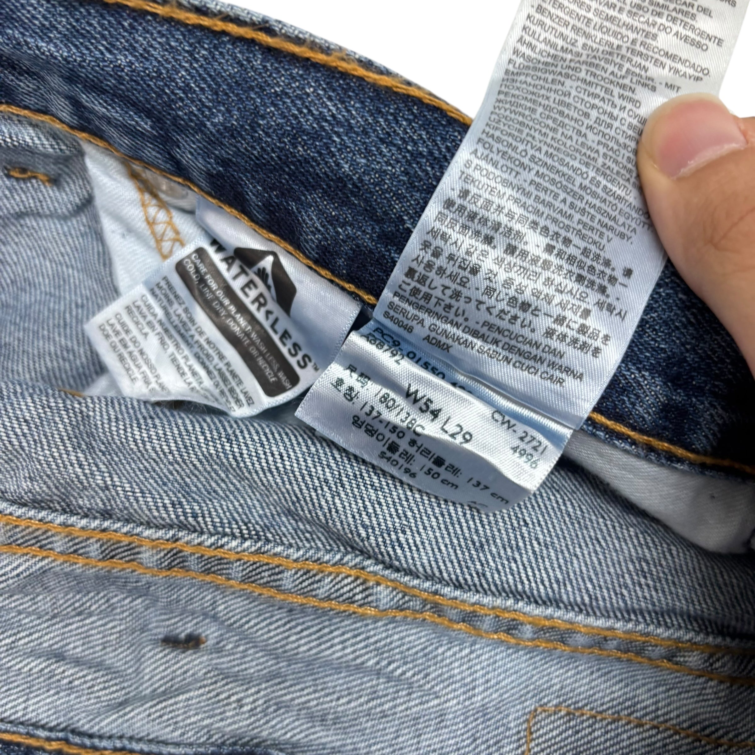 Levis 550 Jeans W54 L29 Mens Mid Blue Baggy Relaxed Straight Fit Denim (E)