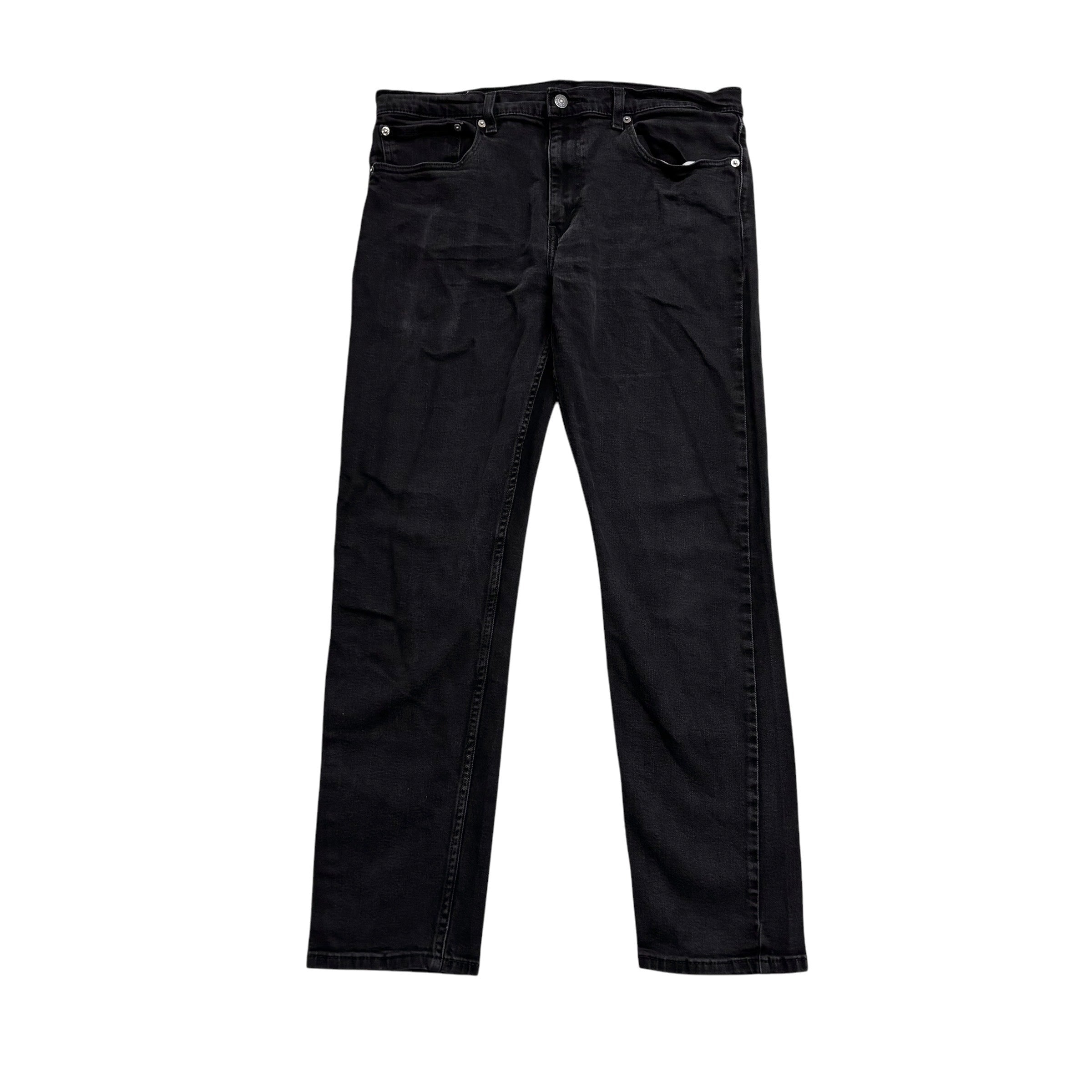 Levis 502 Jeans W36 L31 Mens Black Regular Tapered Fit Stretch Denim